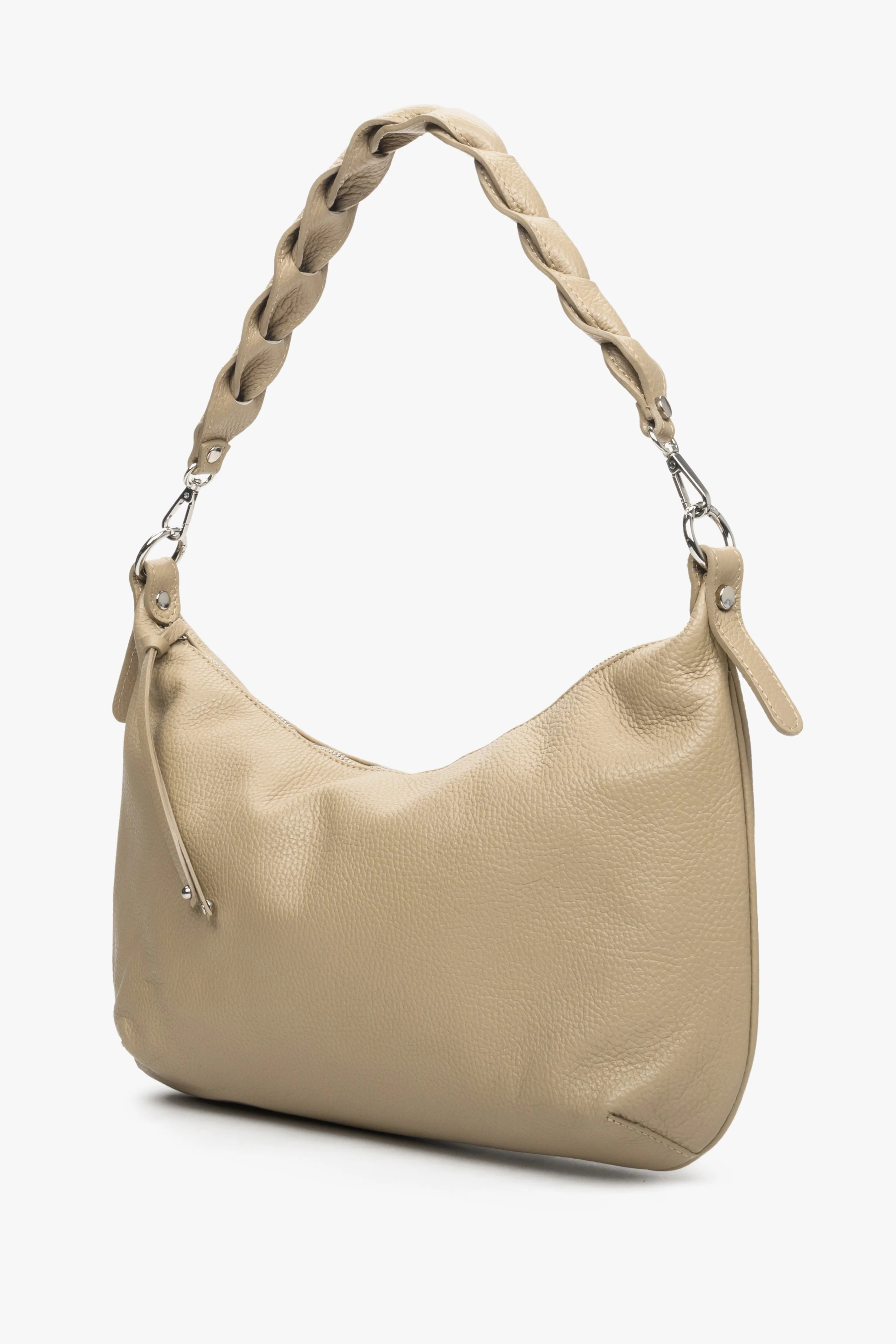 Beżowa torebka damska typu shoulder bag z włoskiej skóry naturalnej Estro ER00113003 - Image 2