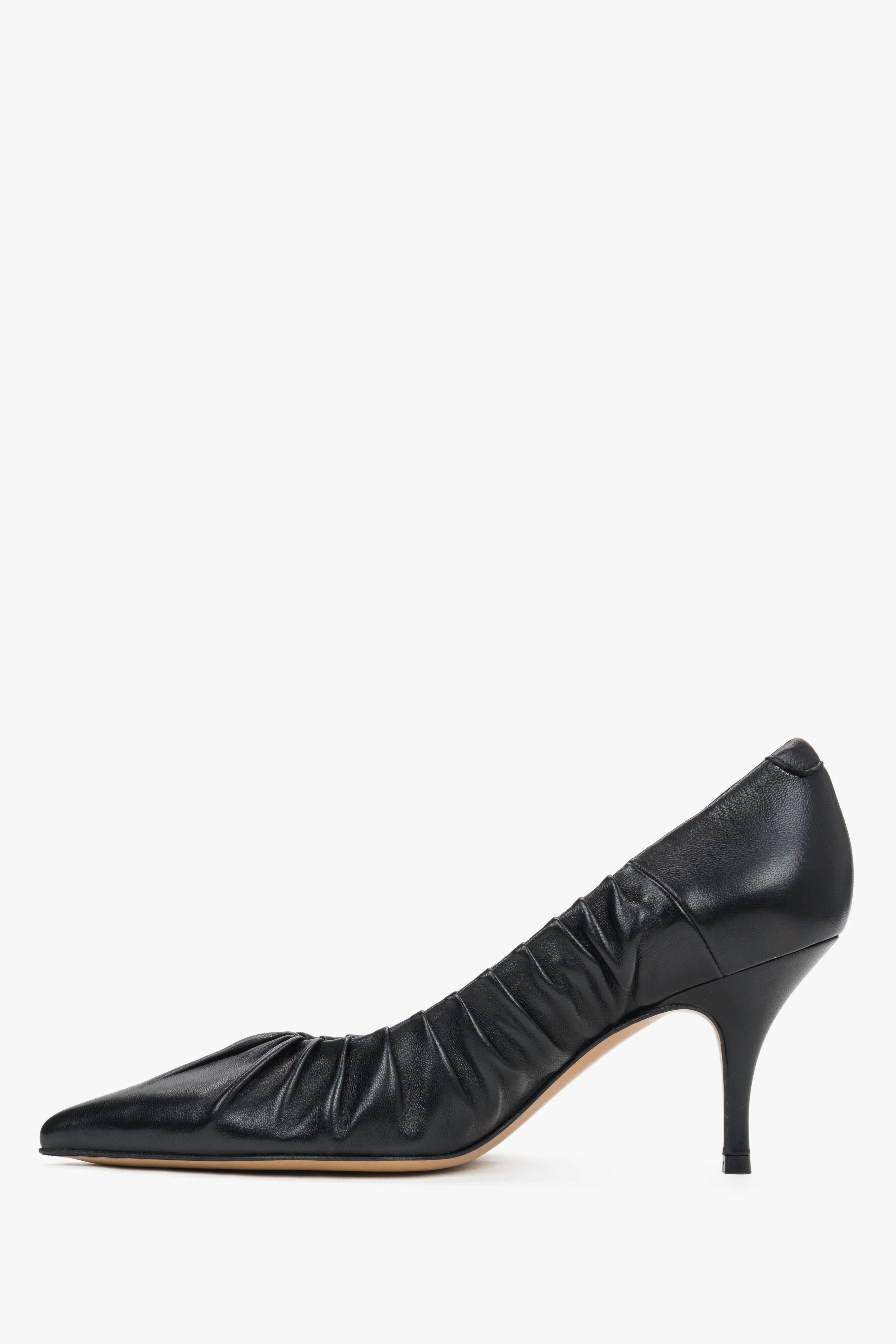 Klasyczne czarne buty na obcasie z czubkiem w szpic z włoskiej skóry Premium Guglielmo Rotta ER00119711 - Image 6