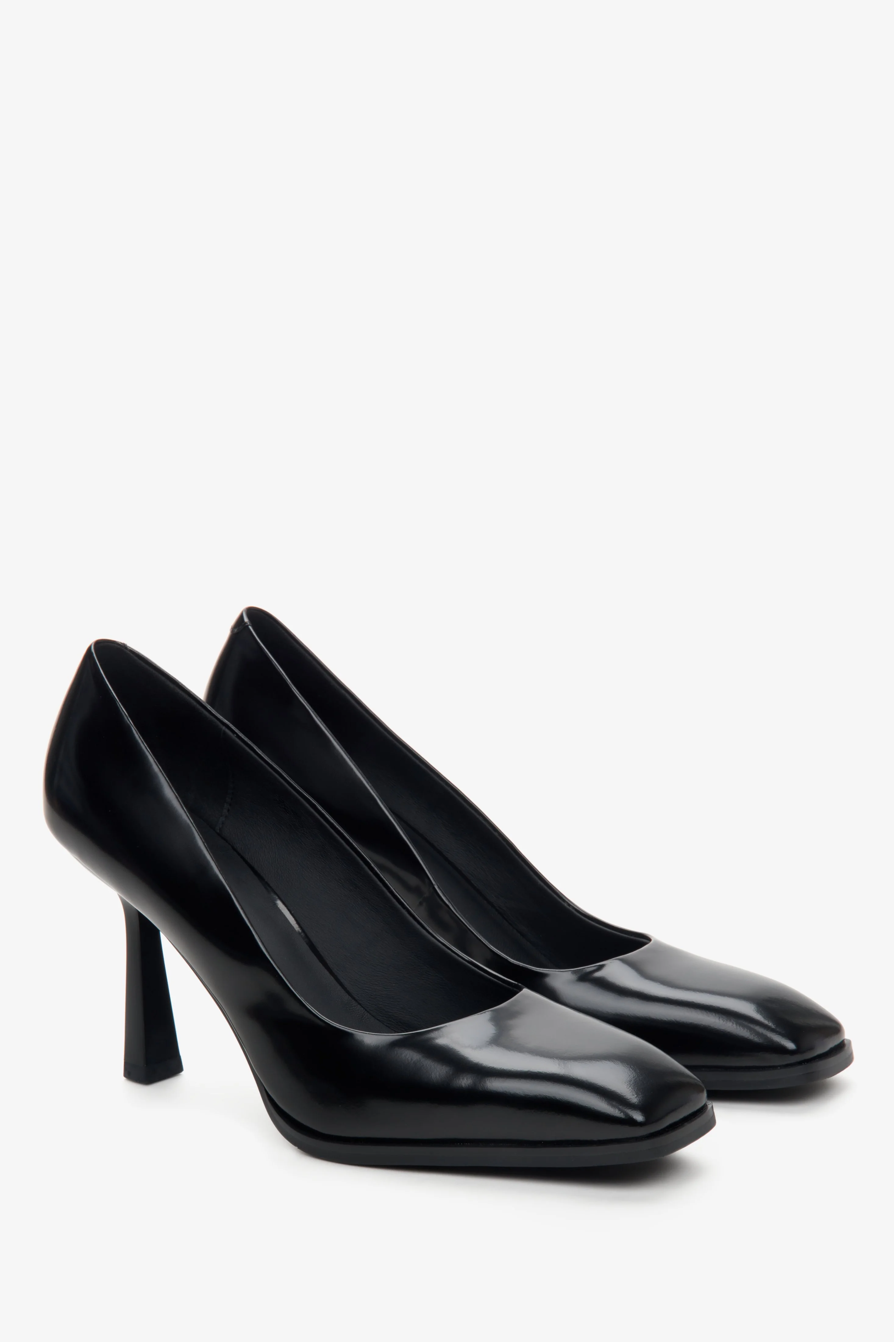 Czarne buty na obcasie ze skóry naturalnej Estro ER00114176 - Image 2