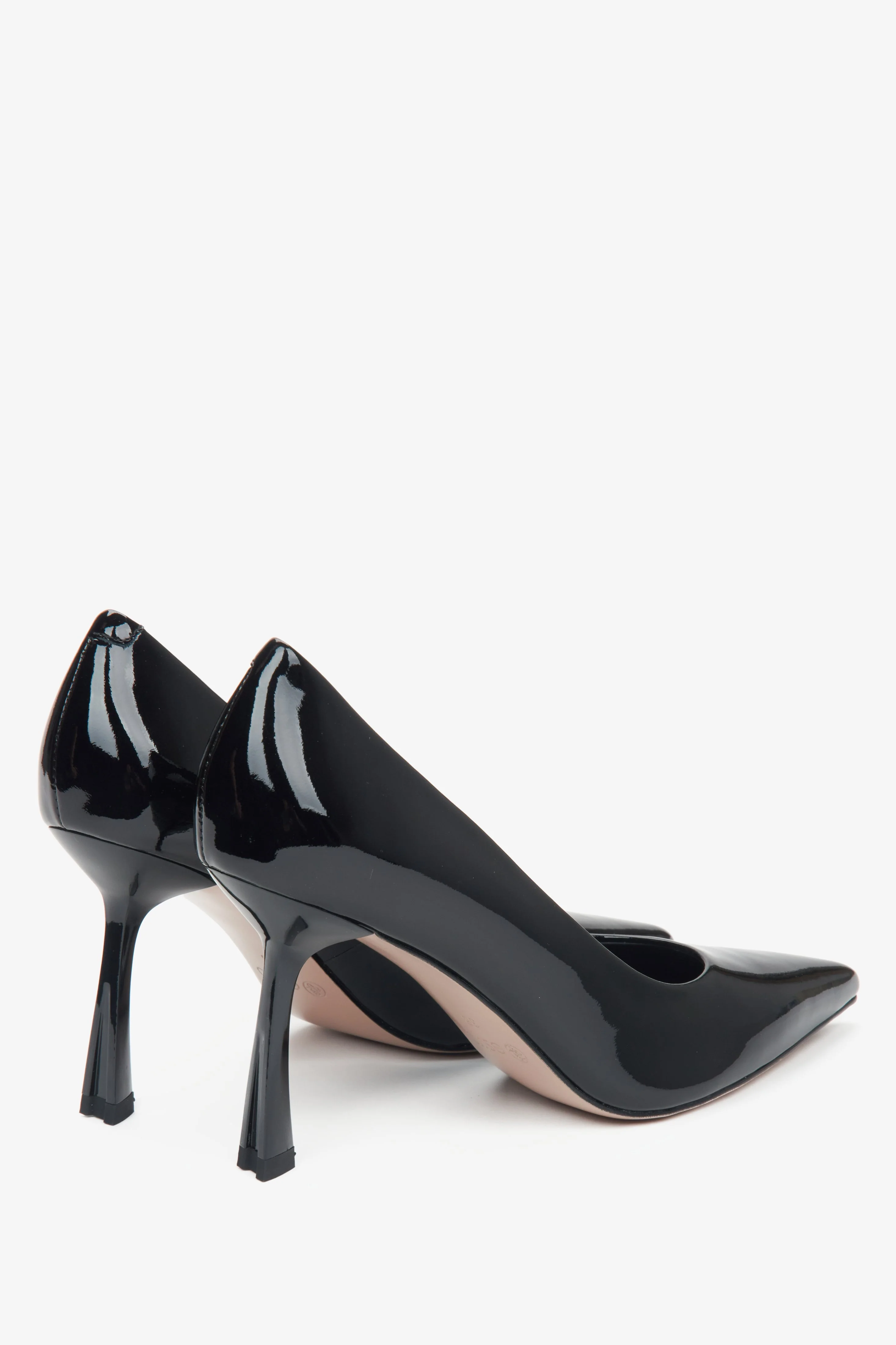 Czarne buty na wysokim obcasie z lakierowanej skóry z czubkiem w szpic Estro ER00115995 - Image 5