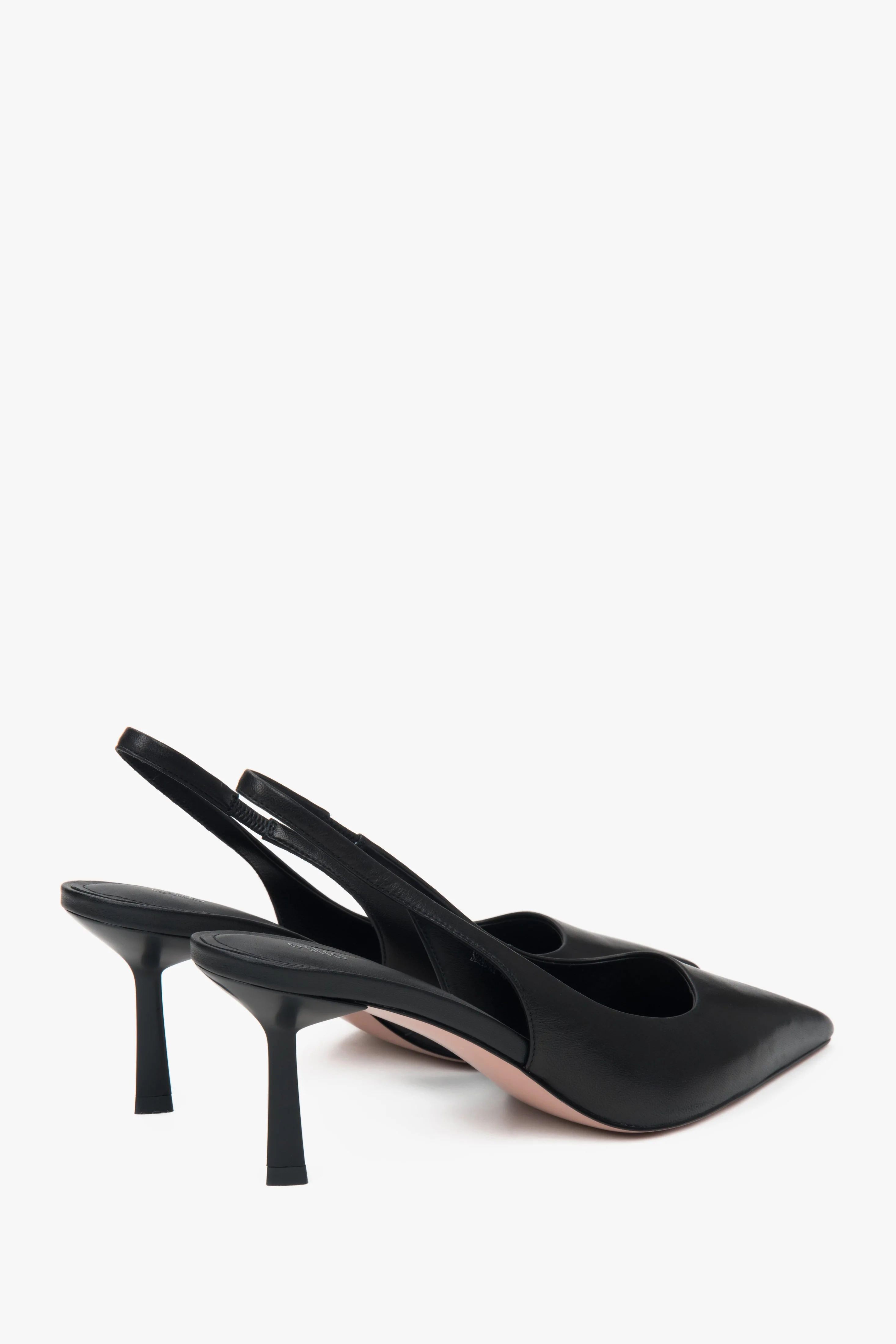 Czarne czółenka damskie typu slingback na wysokim obcasie Estro ER00116972 - Image 5
