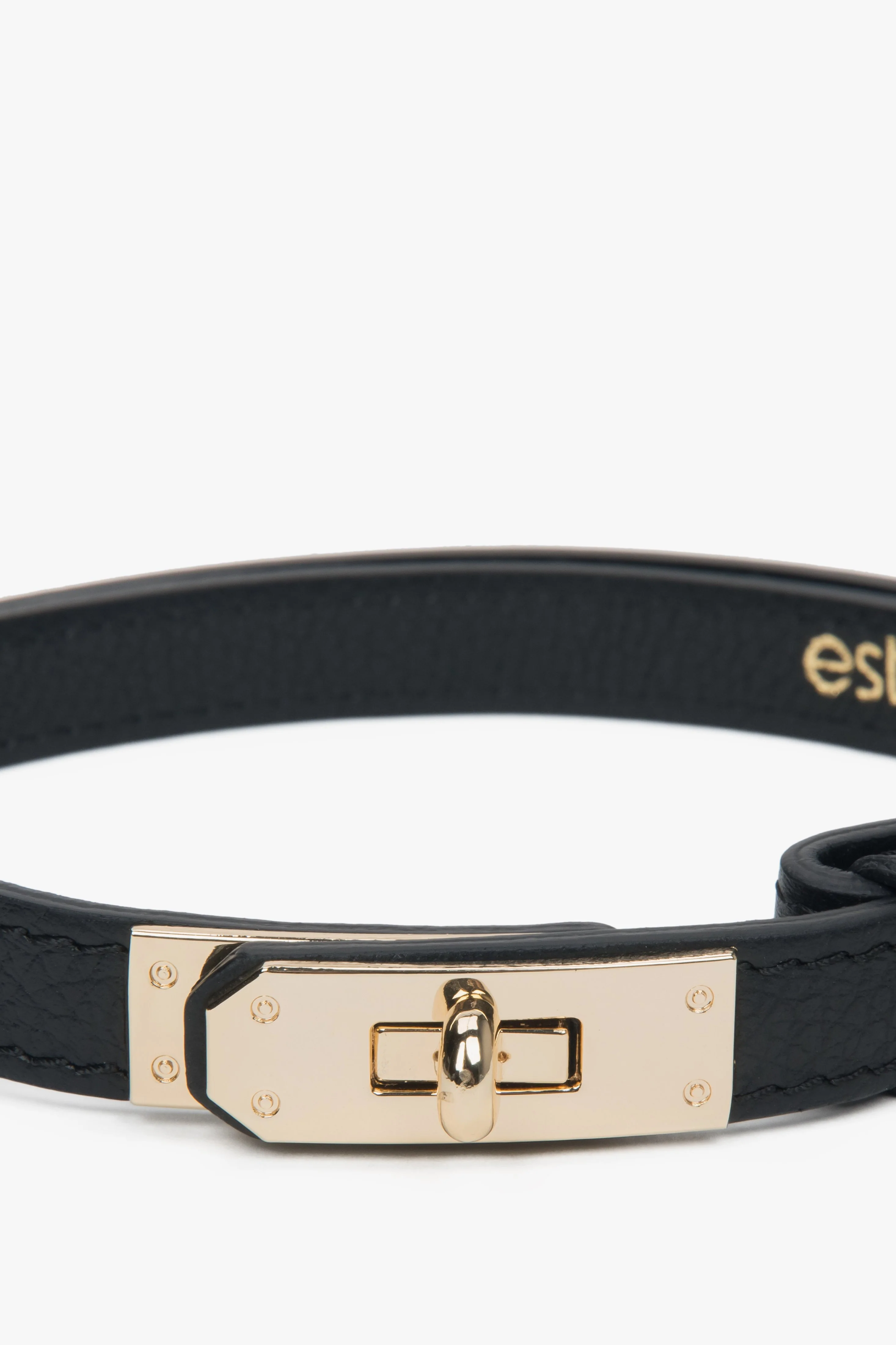 Elegancki damski czarny pasek z włoskiej naturalnej skóry Premium Estro ER00118160 - Image 2