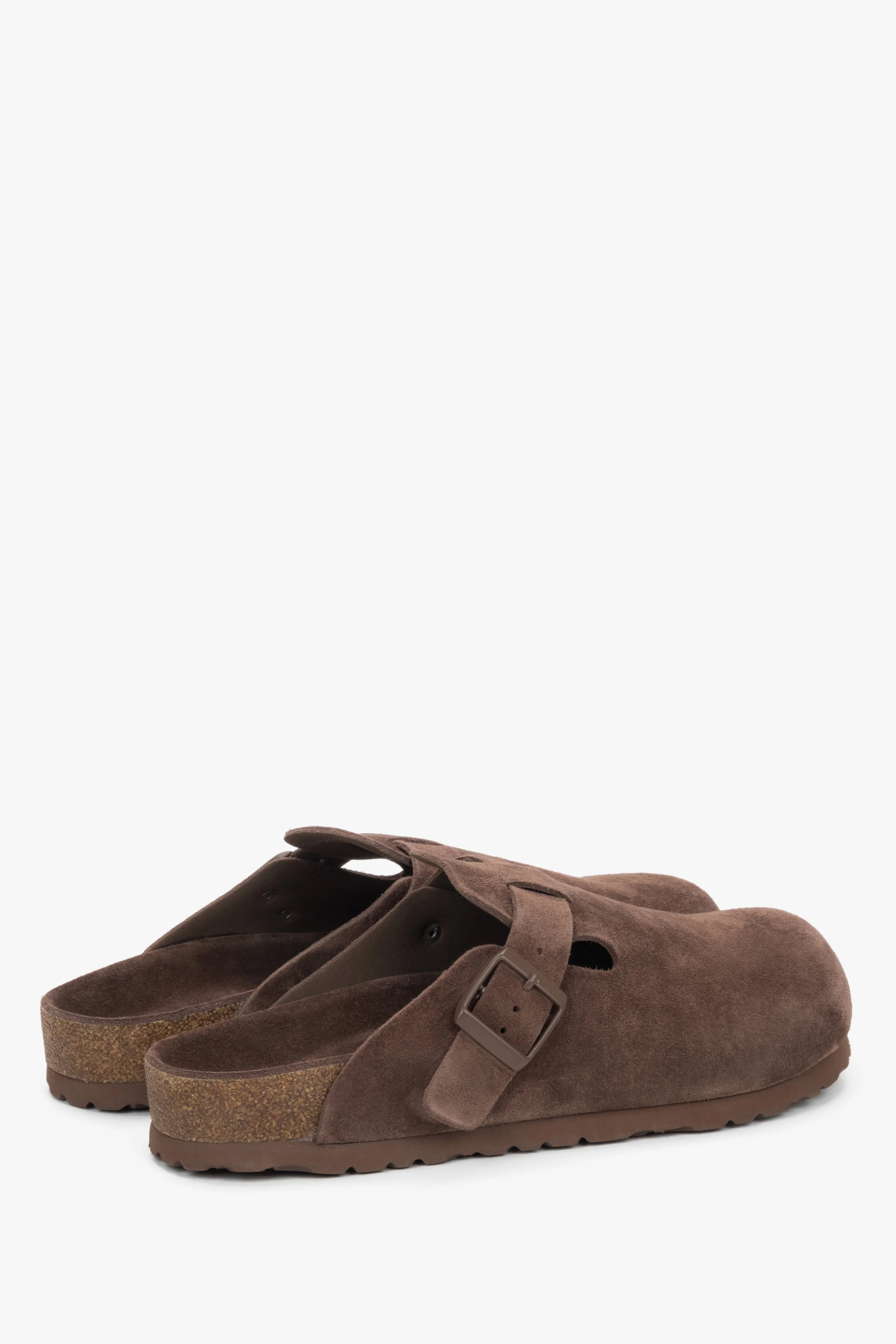 Ciemnobrązowe klapki damskie typu chodaki z miękkiego weluru naturalnego Estro ER00119017 - Image 6