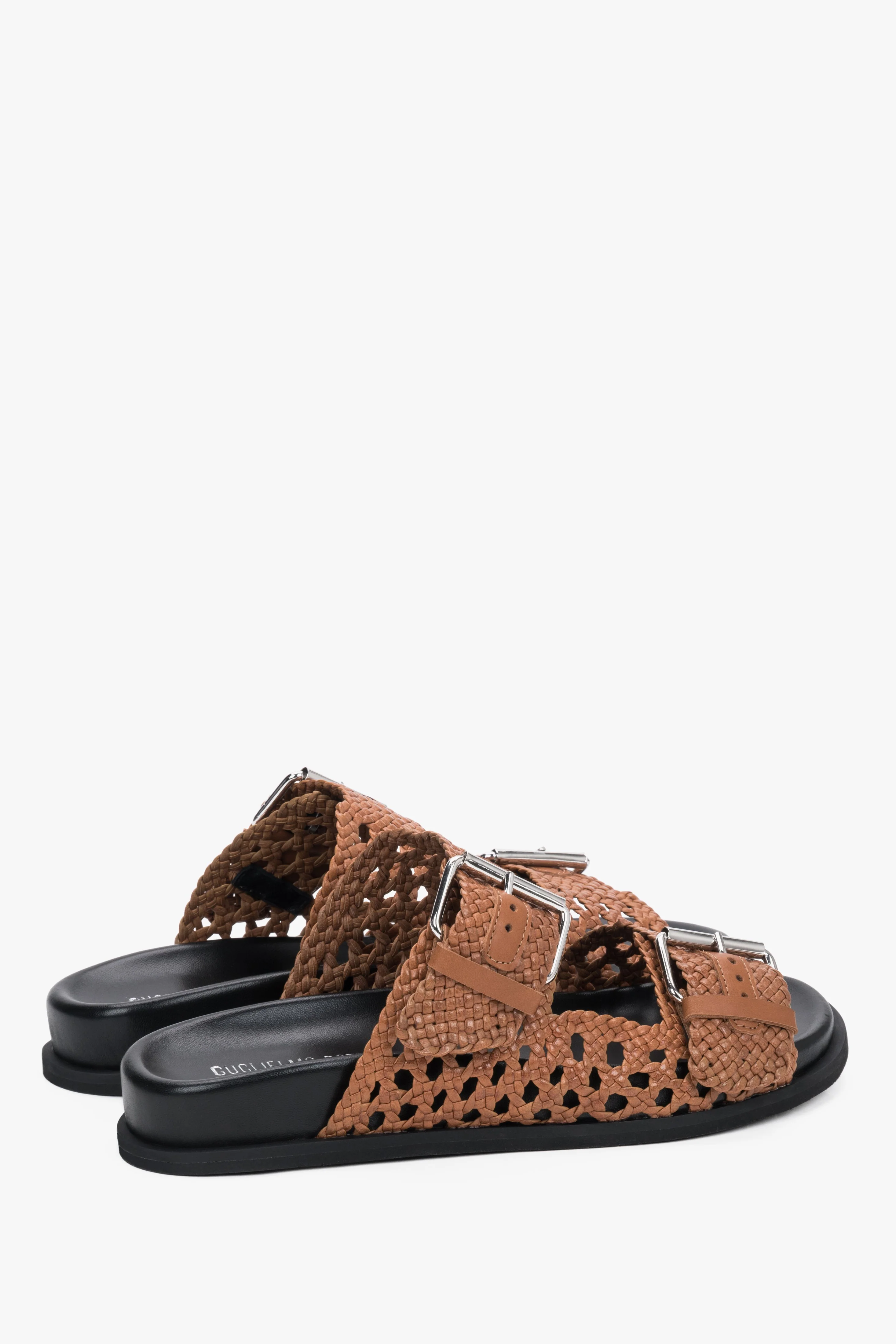 Brązowe klapki damskie z włoskiej skóry naturalnej Premium Guglielmo Rotta ER00119709 - Image 5