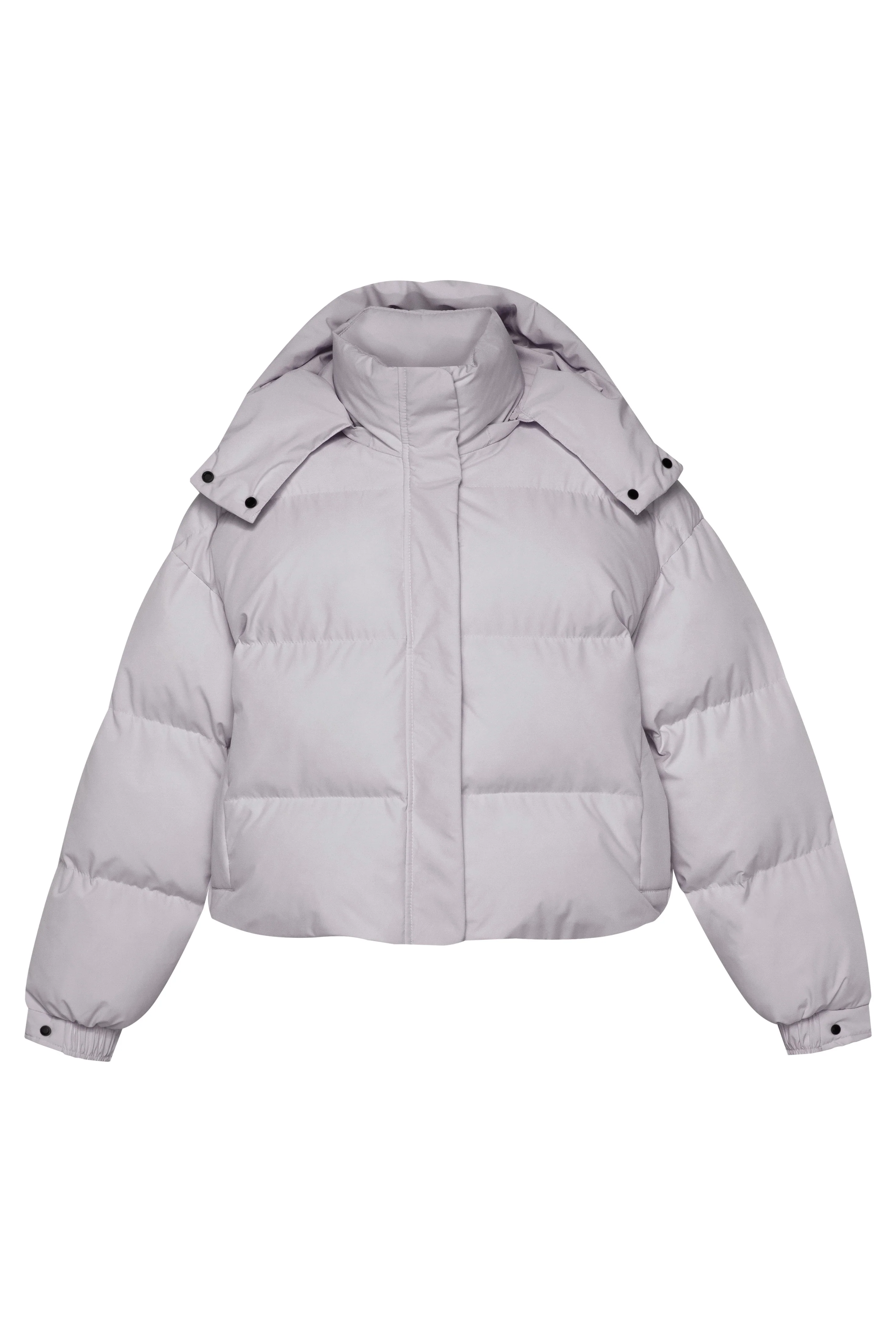 Szara kurtka damska puffer z odpinanym kapturem Estro ER00114589 - Image 7