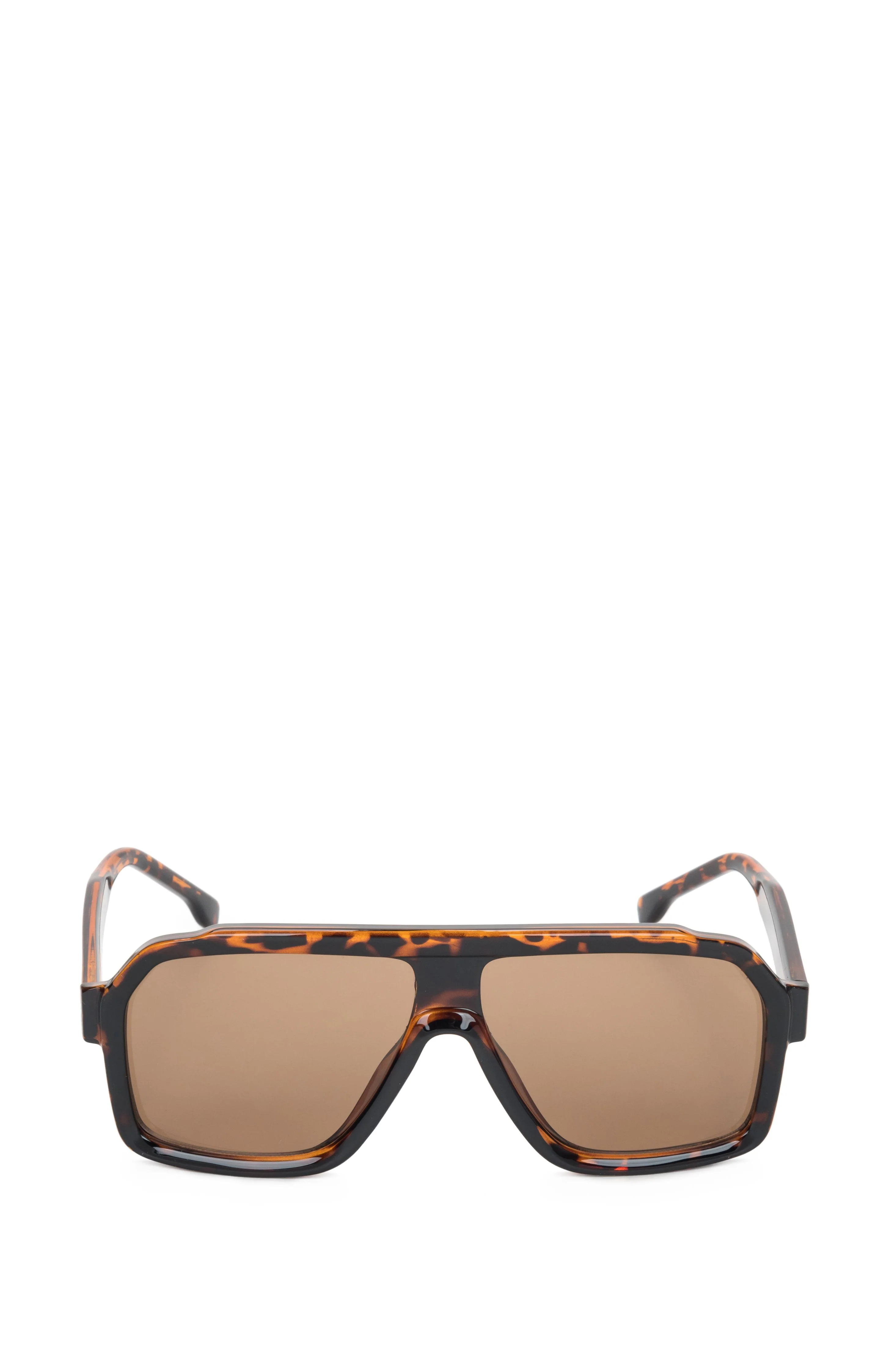 Duże brązowe okulary przeciwsłoneczne w panterkę o geometrycznych kształtach Estro ER00119106 - Image 4
