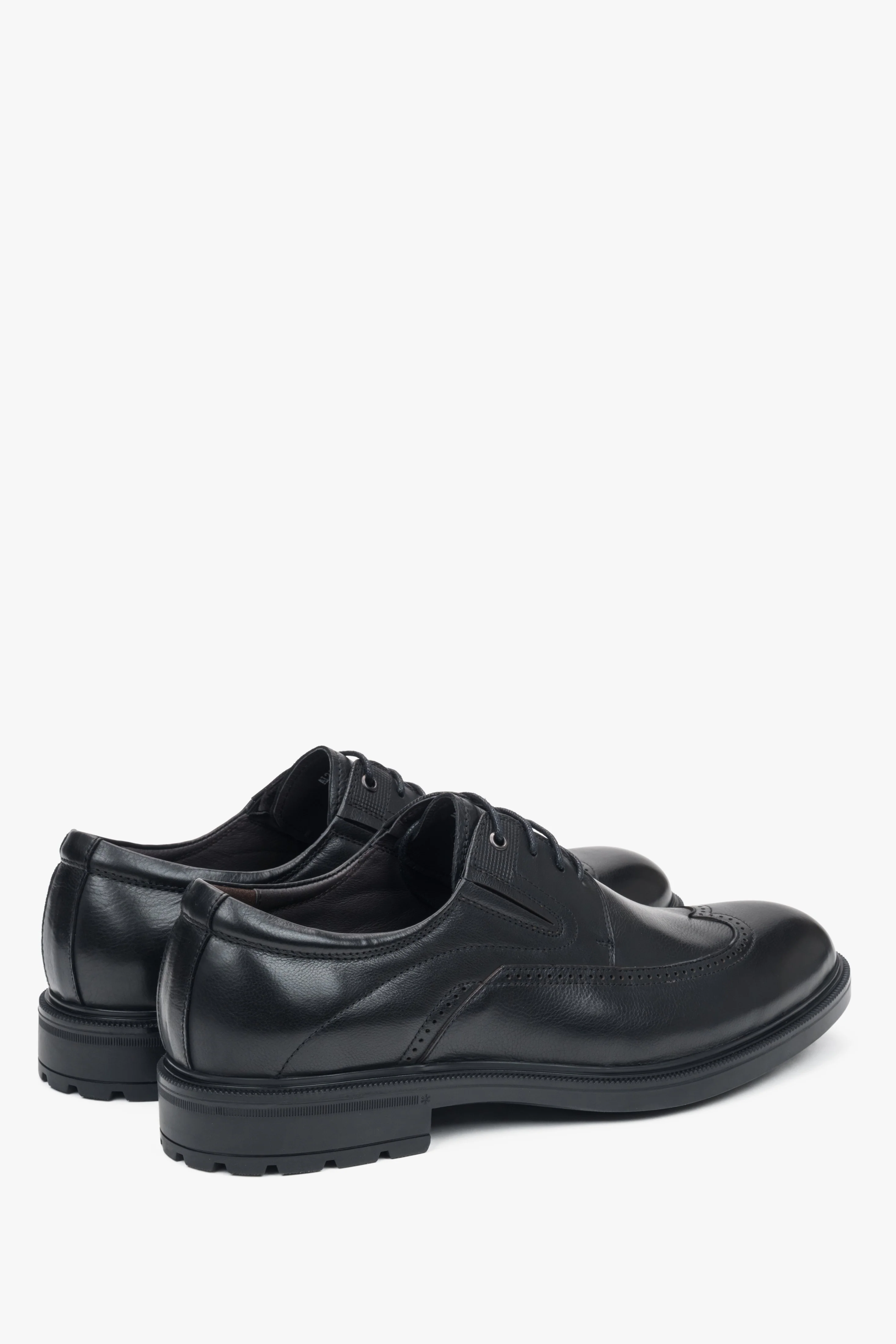 Czarne półbuty męskie typu brogue ze skóry naturalnej Estro ER00116120 - Image 5