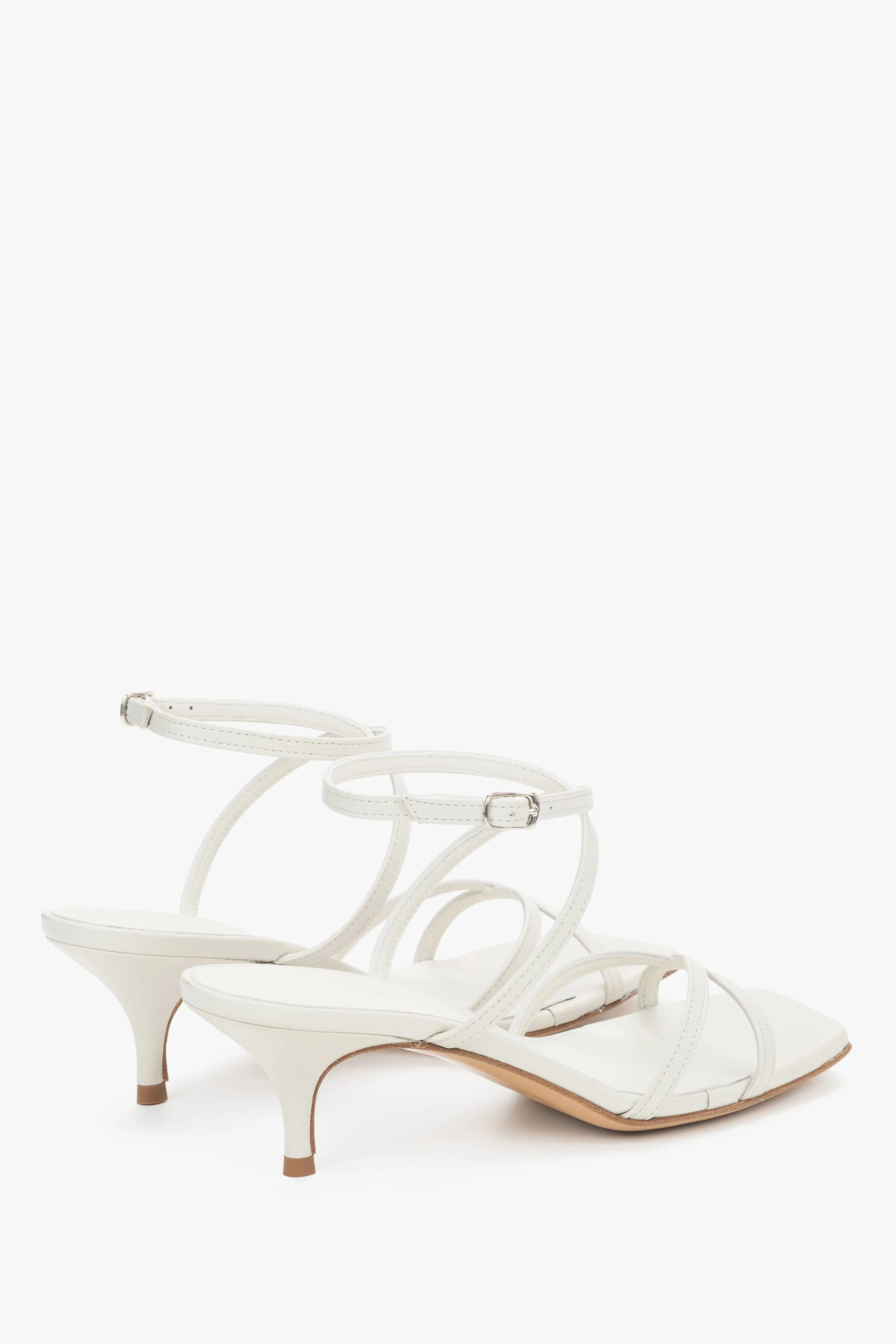 Eleganckie białe sandałki damskie na niskim obcasie z włoskiej skóry naturalnej Premium Guglielmo Rotta ER00119718 - Image 5