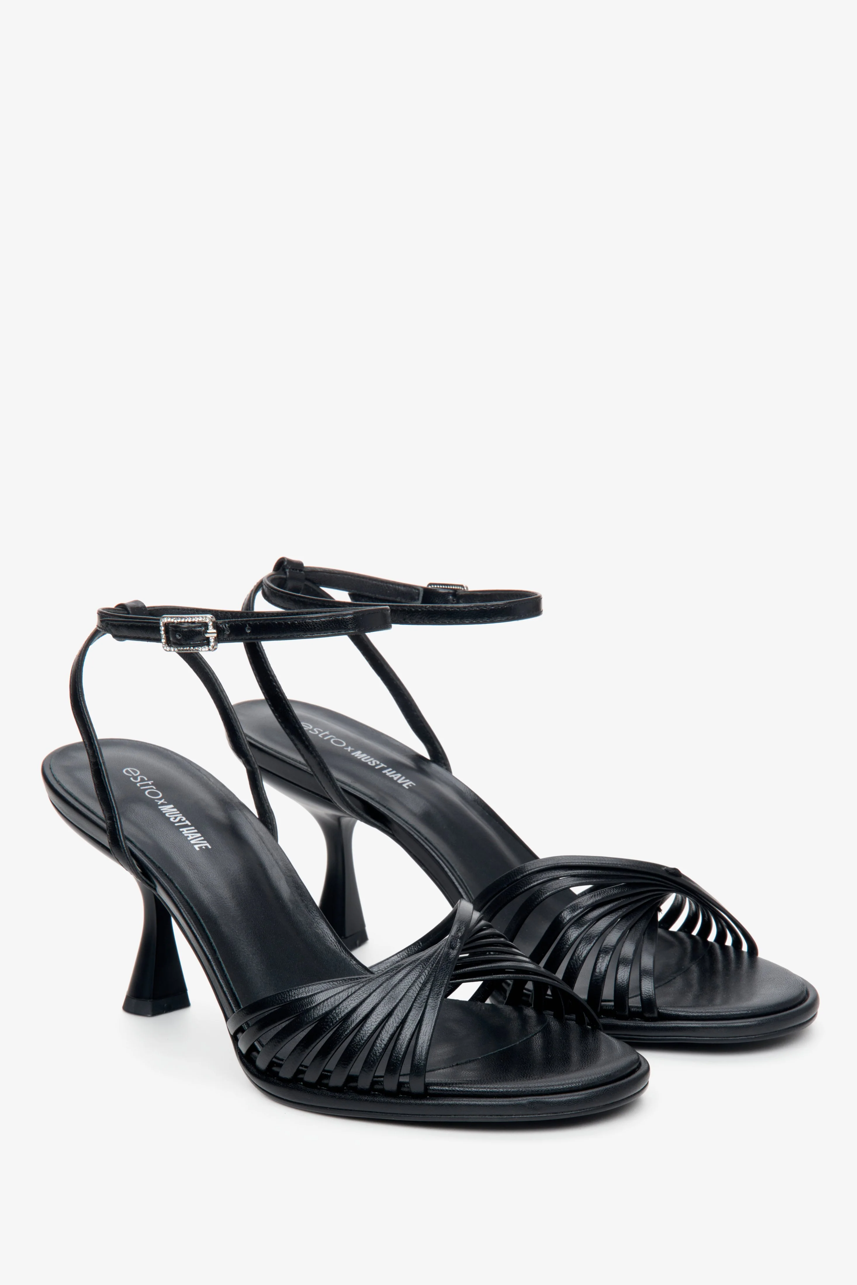 Czarne sandały damskie na obcasie kielichowym Estro X MustHave ER00114247 - Image 3