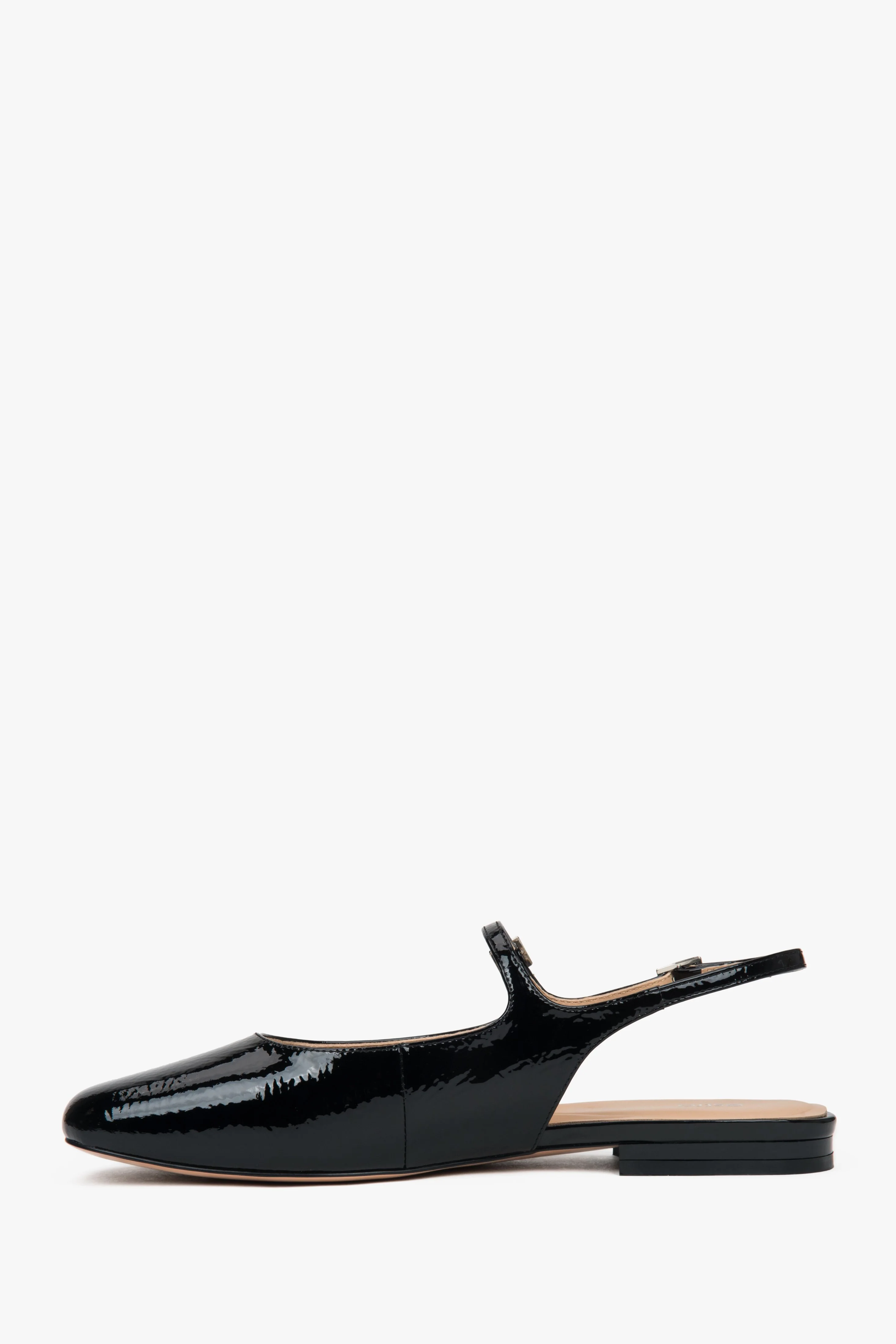 Czarne sandały damskie na płaskim obcasie typy slingback Estro ER00117182 - Image 5