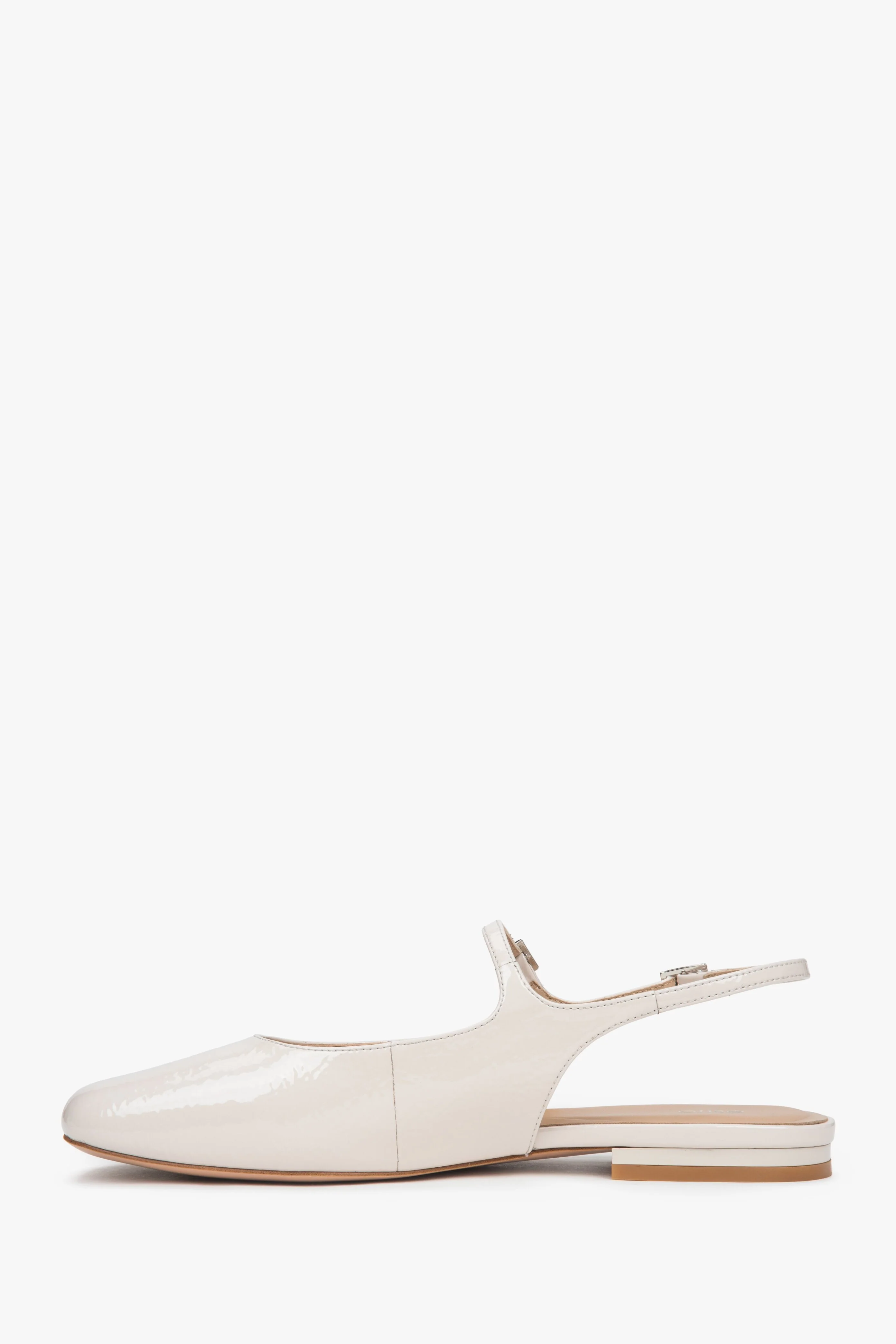 Jasnobeżowe sandały damskie na płaskim obcasie typy slingback Estro ER00117174 - Image 6