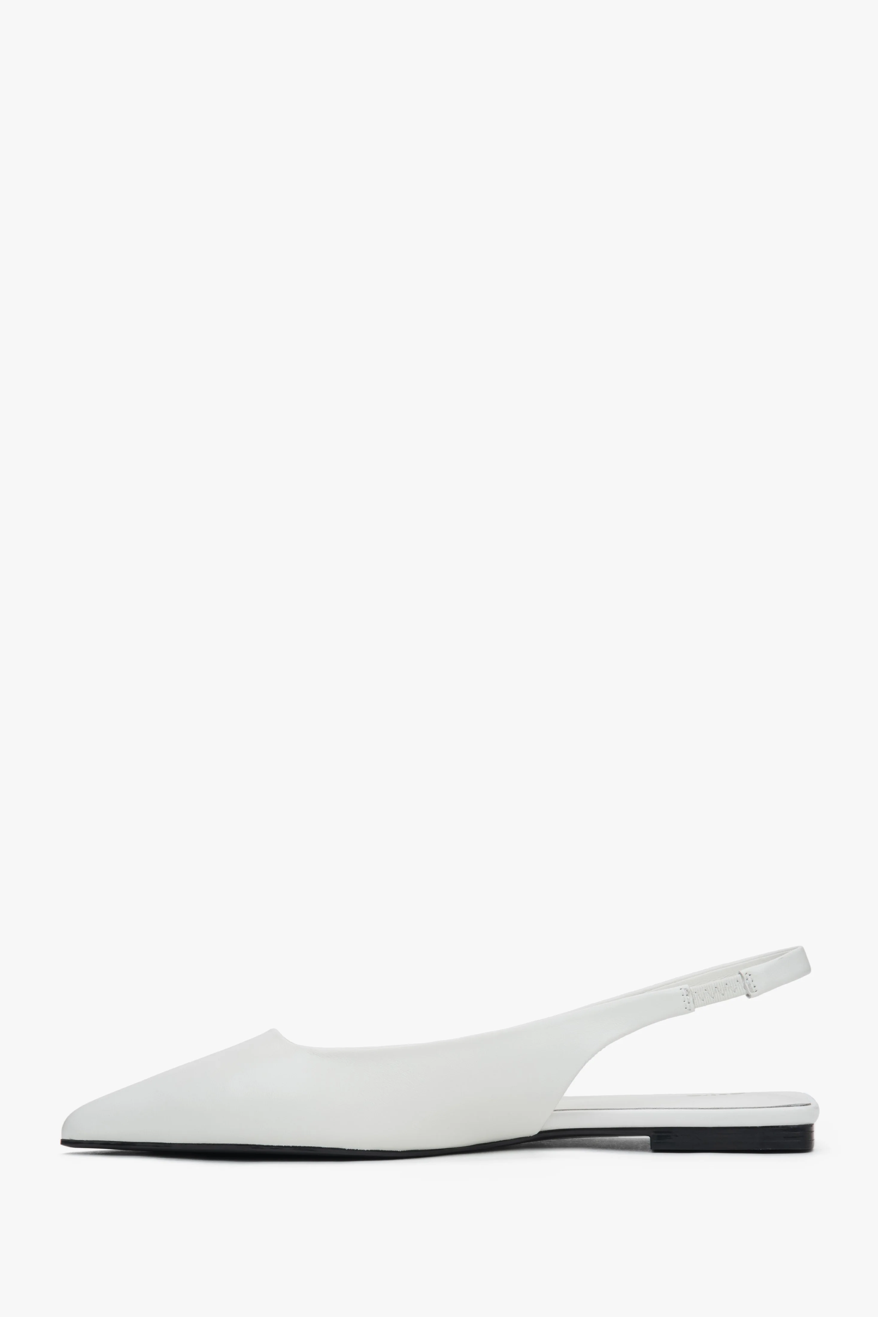 Białe sandały damskie typu slingback na płaskim obcasie z czubkiem w szpic Estro ER00117211 - Image 3