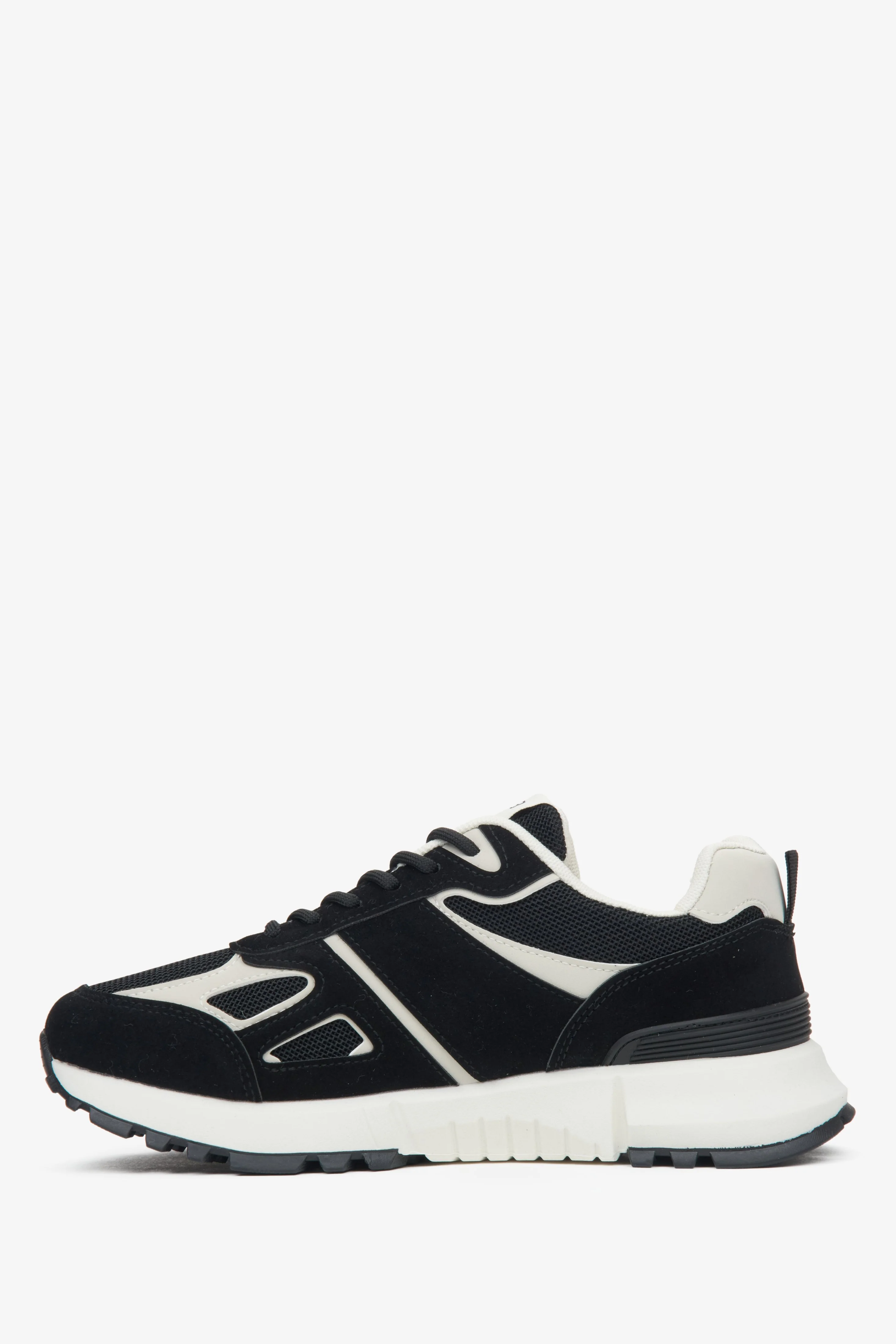 Damskie sneakersy w czarnym kolorze z tekstyliów i ekoskóry ES8 ER00115858 - Image 3