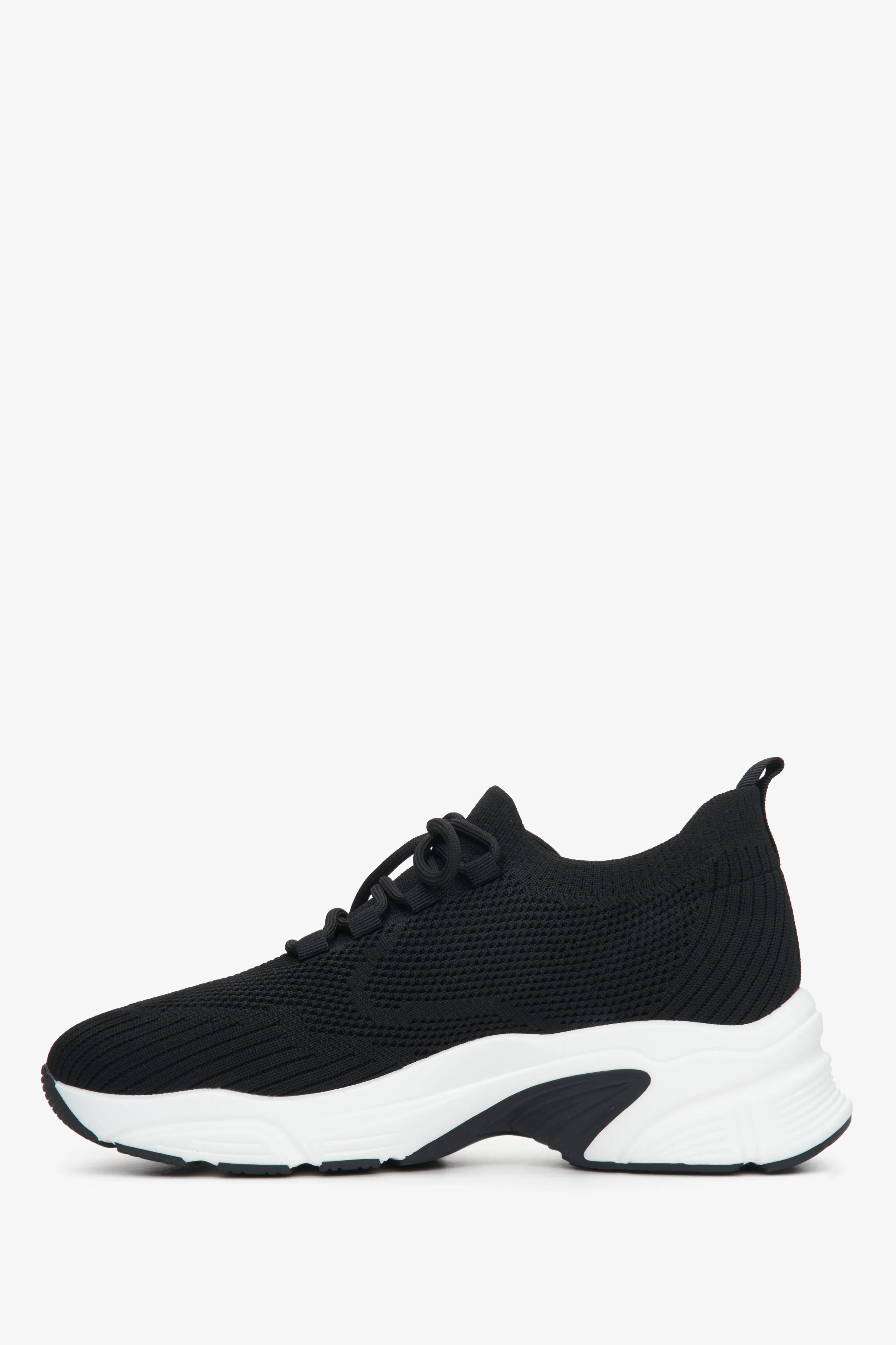 Czarne sneakersy damskie z siateczki na elastycznej podeszwie Estro ER00113222 - Image 3