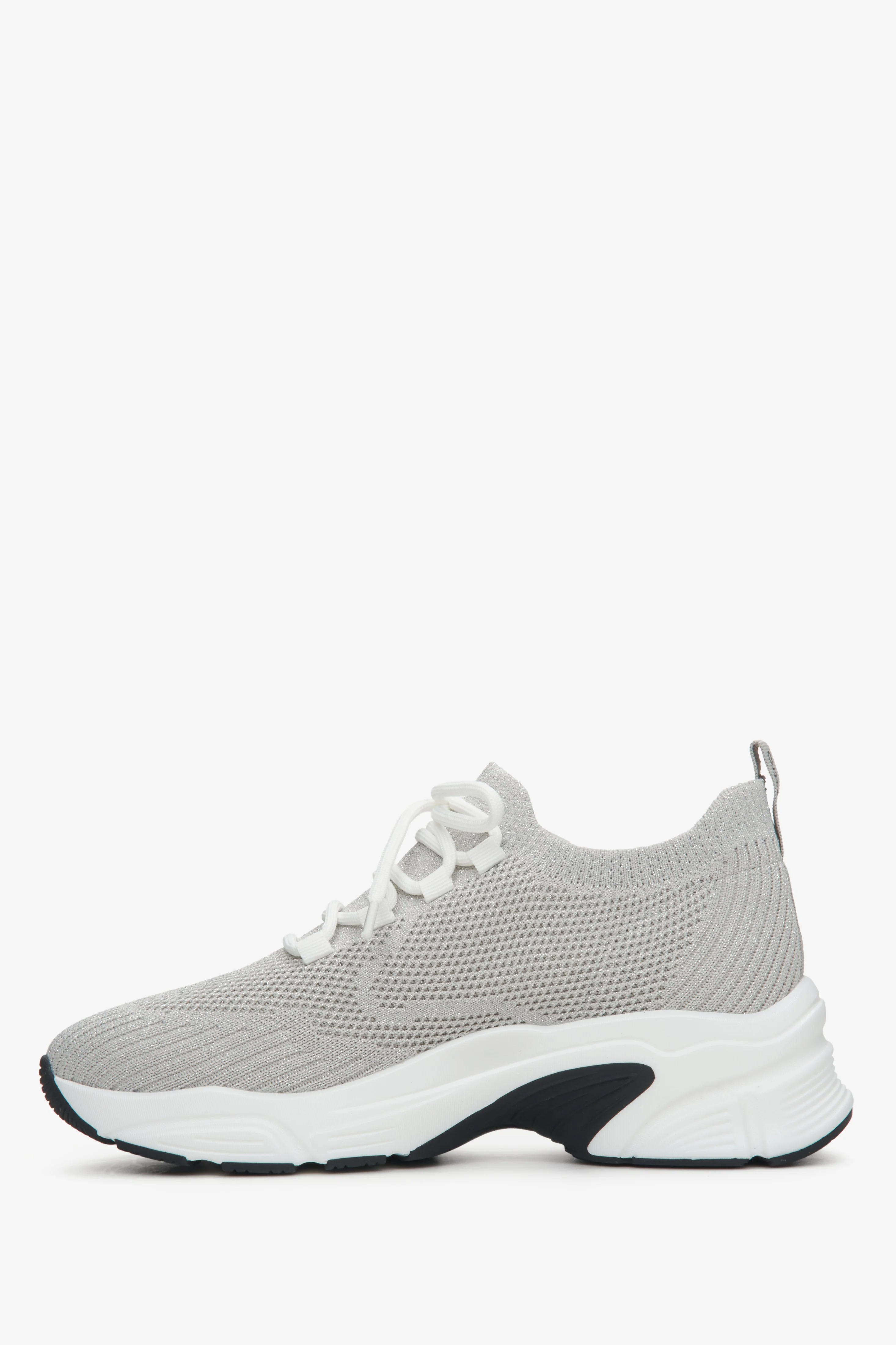 Szare sneakersy damskie z siateczki na elastycznej podeszwie Estro ER00113223 - Image 3