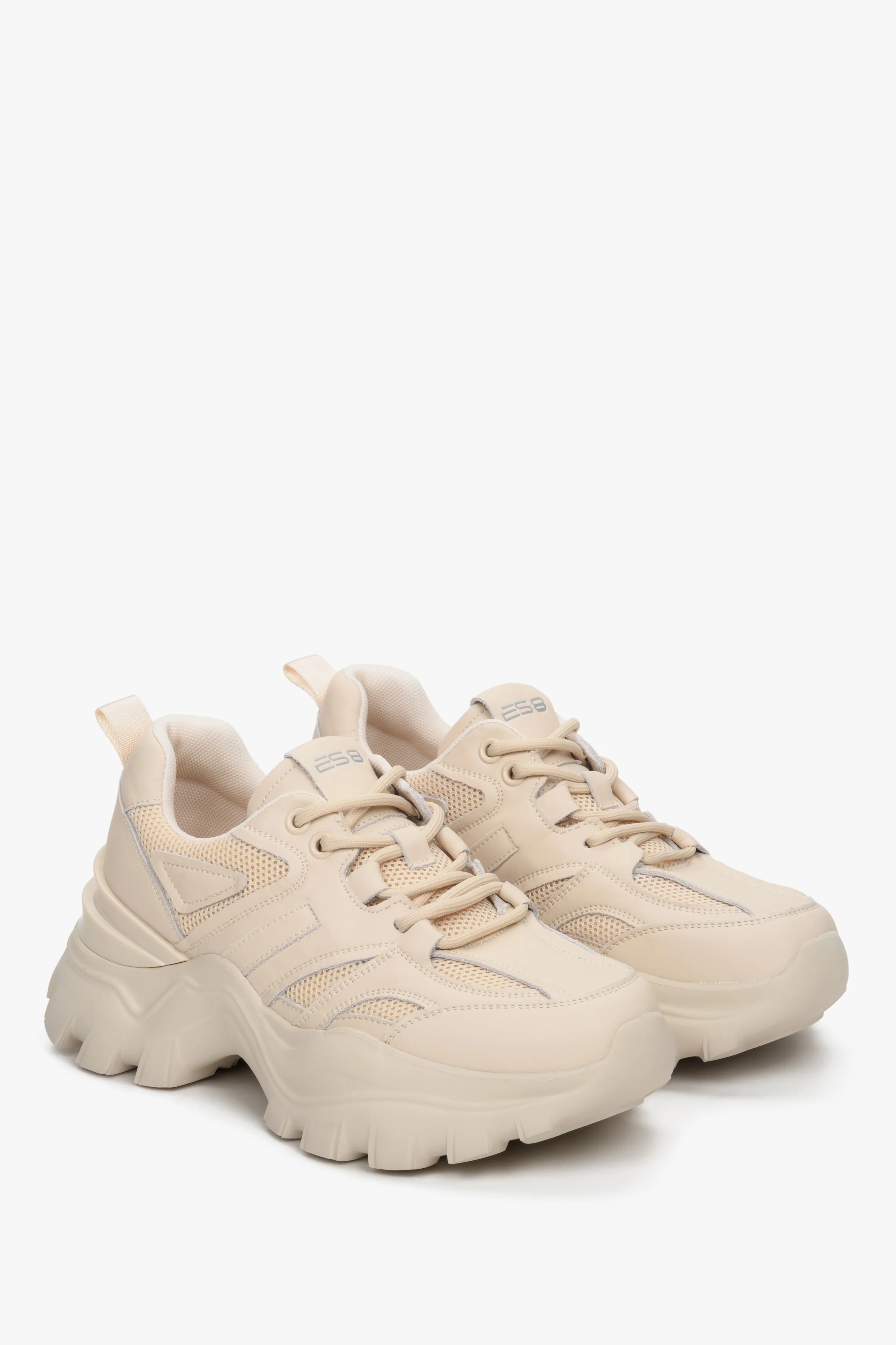 Beżowe sneakersy damskie na platformie ES 8 ER00112607 - Image 2