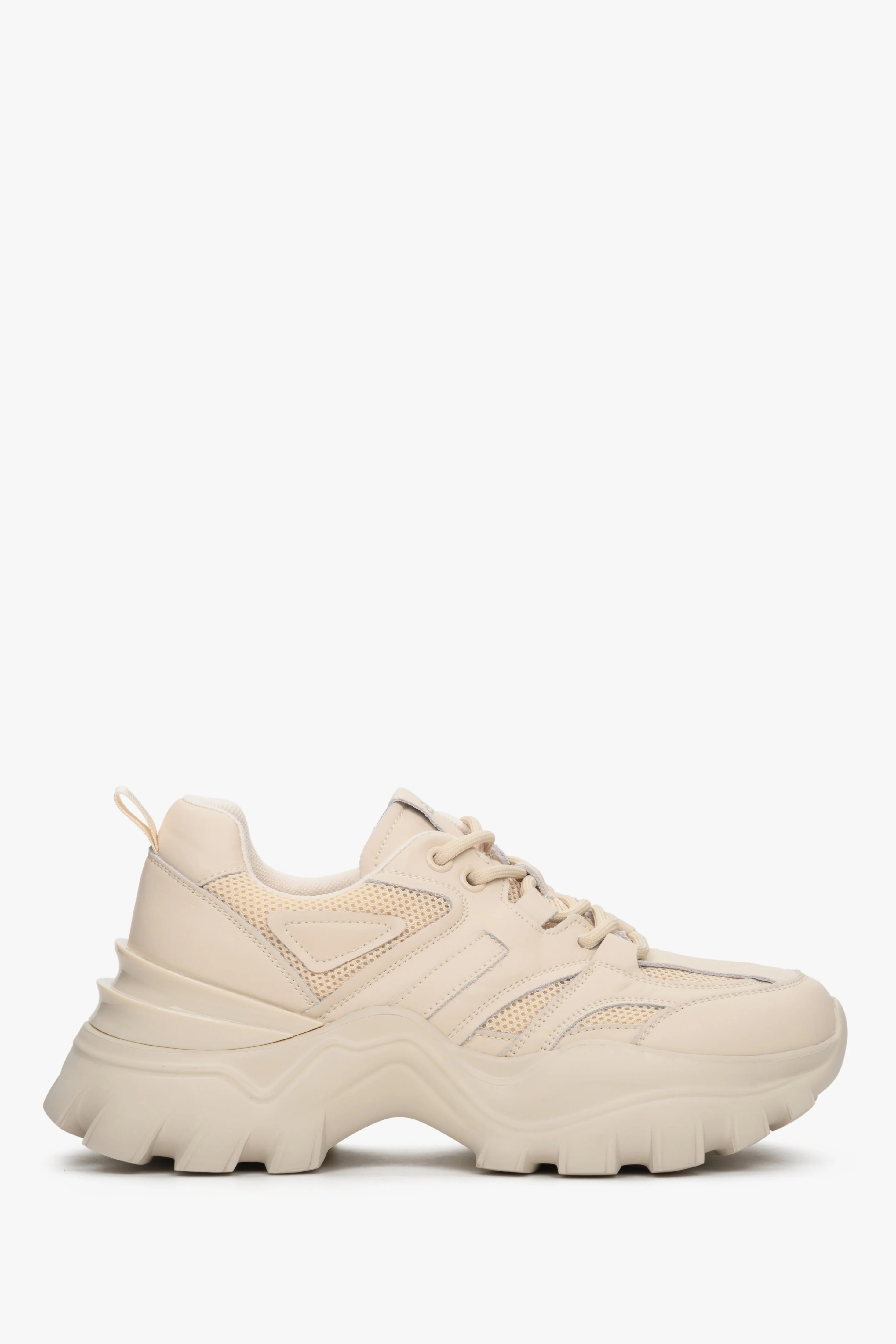 Beżowe sneakersy damskie na platformie ES 8 ER00112607 - Image 3