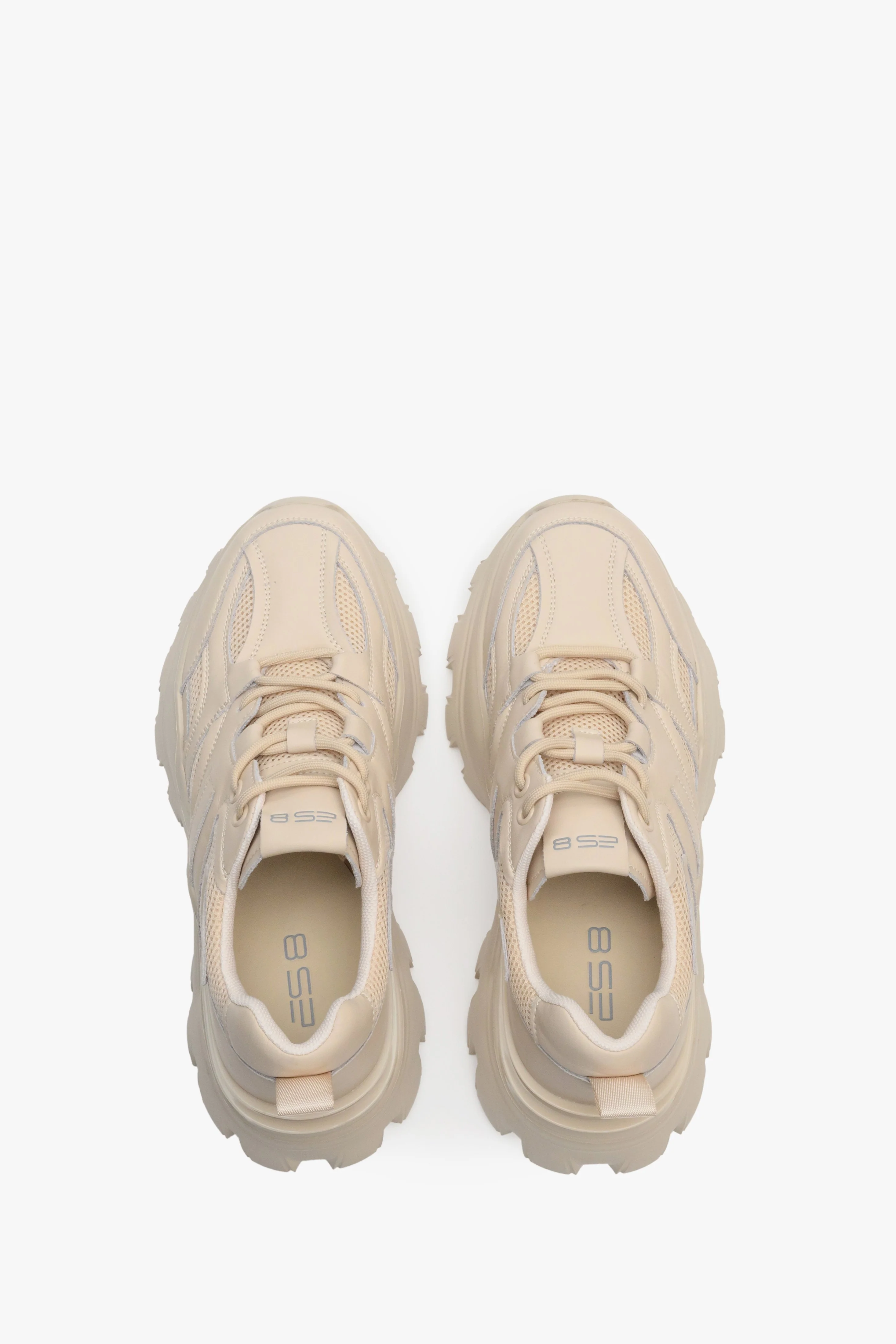 Beżowe sneakersy damskie na platformie ES 8 ER00112607 - Image 4