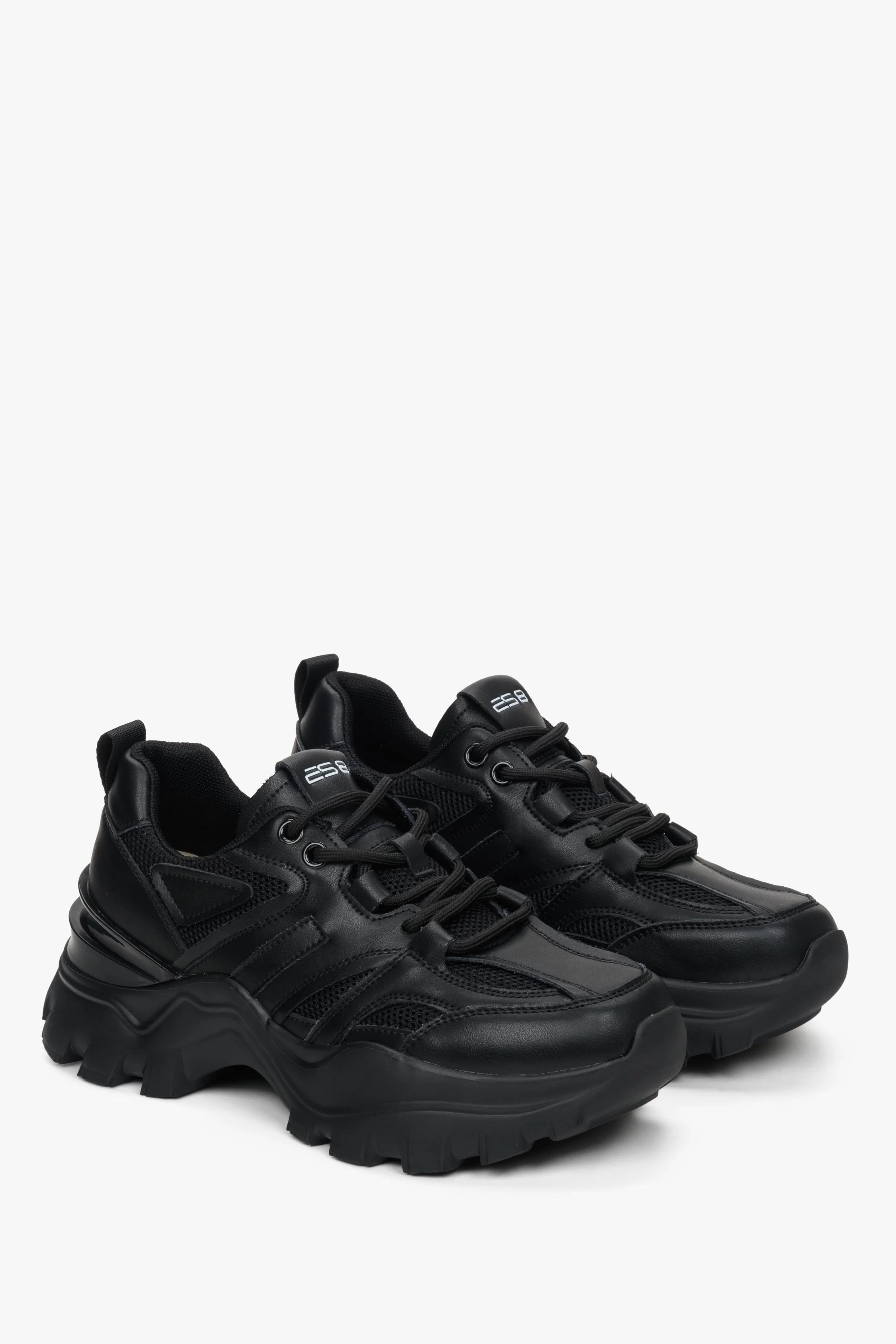 Czarne sneakersy damskie na platformie ES8 ER00112608 - Image 2