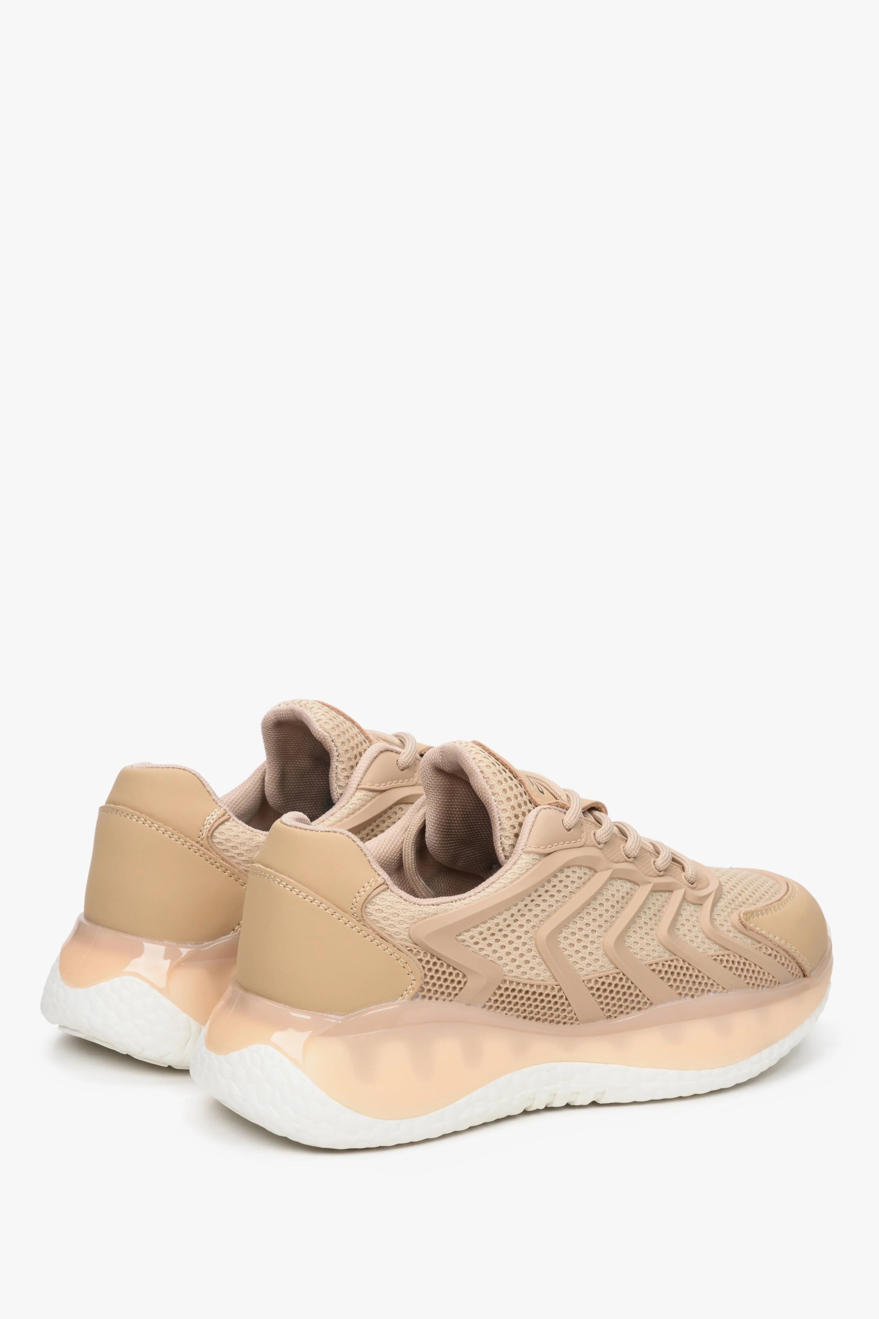 Damskie sneakersy w kolorze beżowym z siateczką ES8 ER00112711 - Image 5