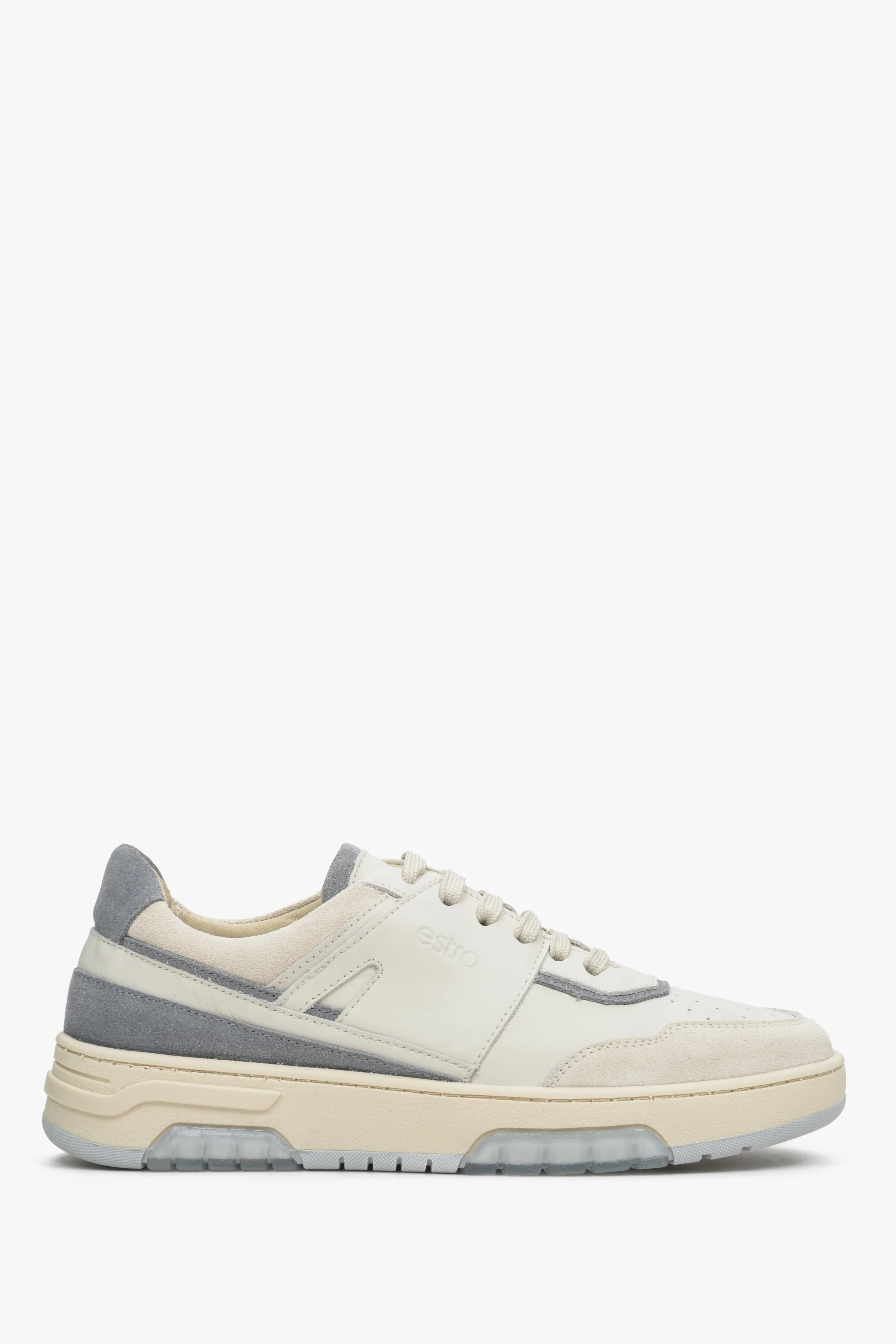 Niebiesko-białe sneakersy damskie z łączonych materiałów Estro ER00113300