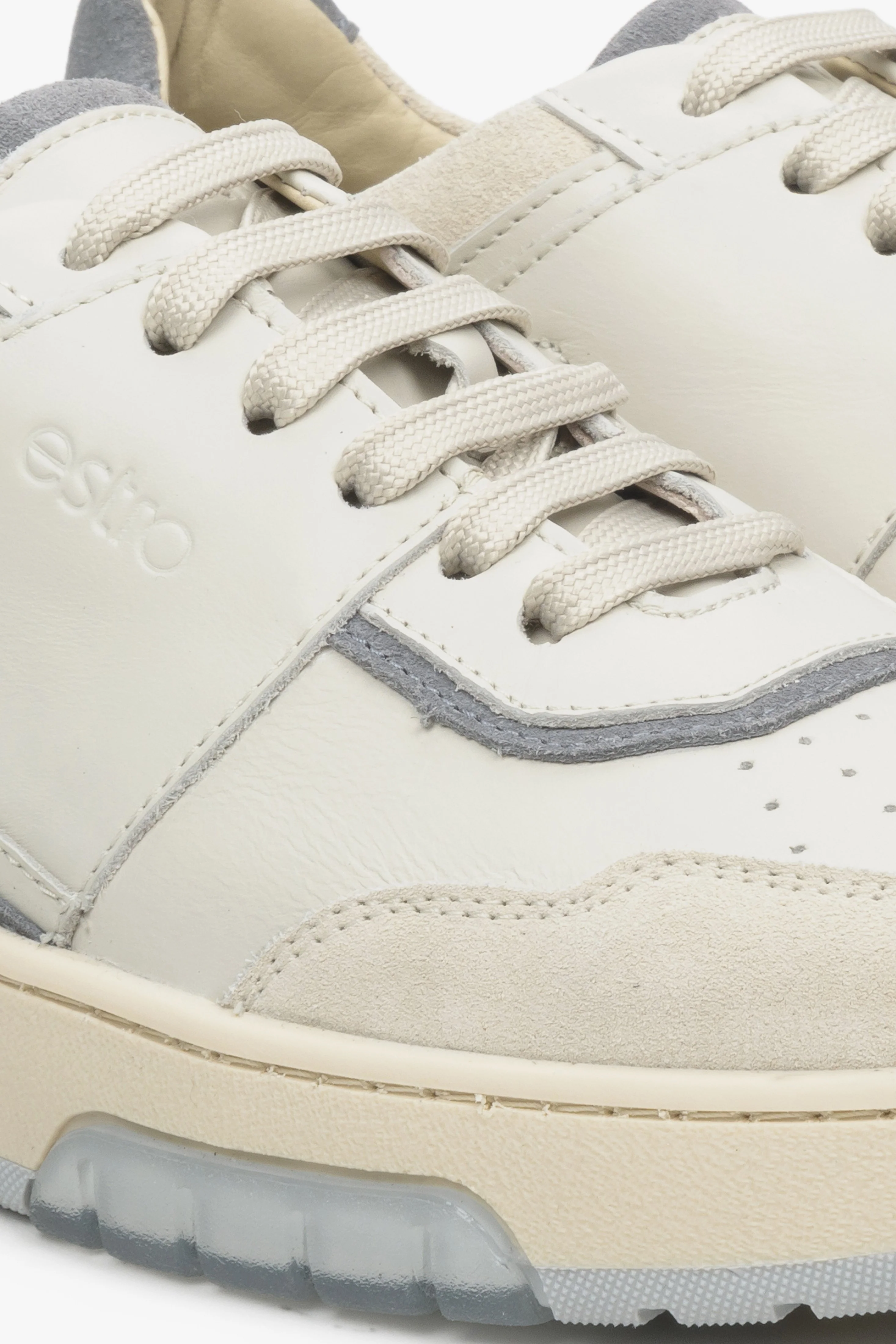 Niebiesko-białe sneakersy damskie z łączonych materiałów Estro ER00113300 - Image 8