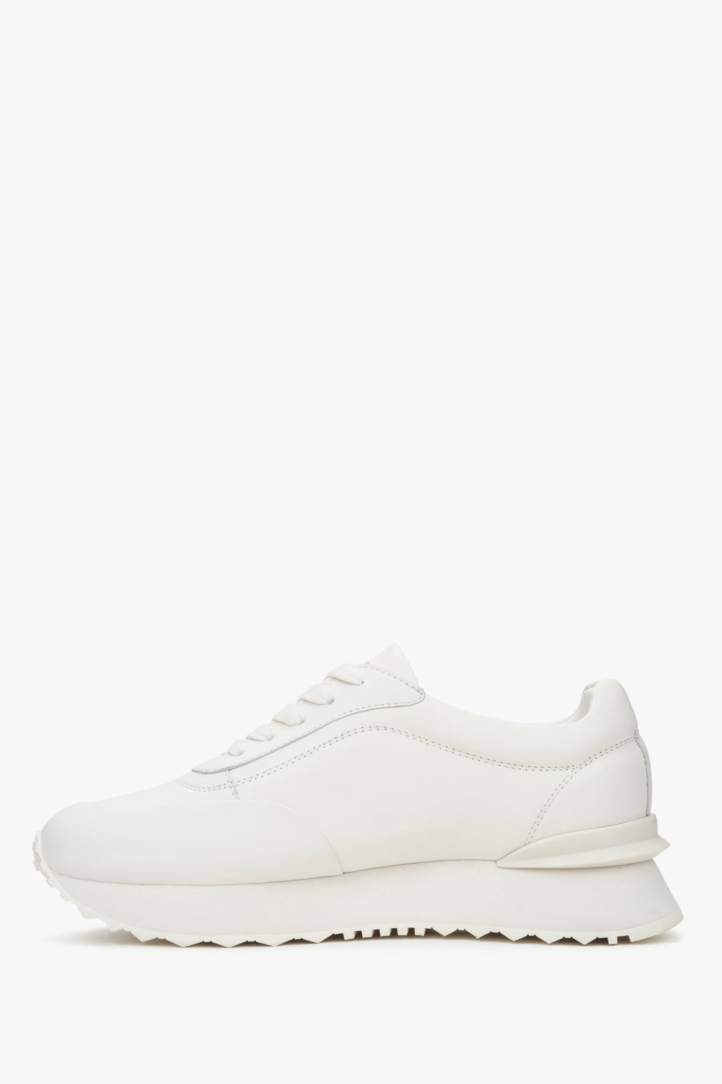 Białe skórzane sneakersy damskie ze sprężystą podeszwą Estro ER00116921 - Image 3
