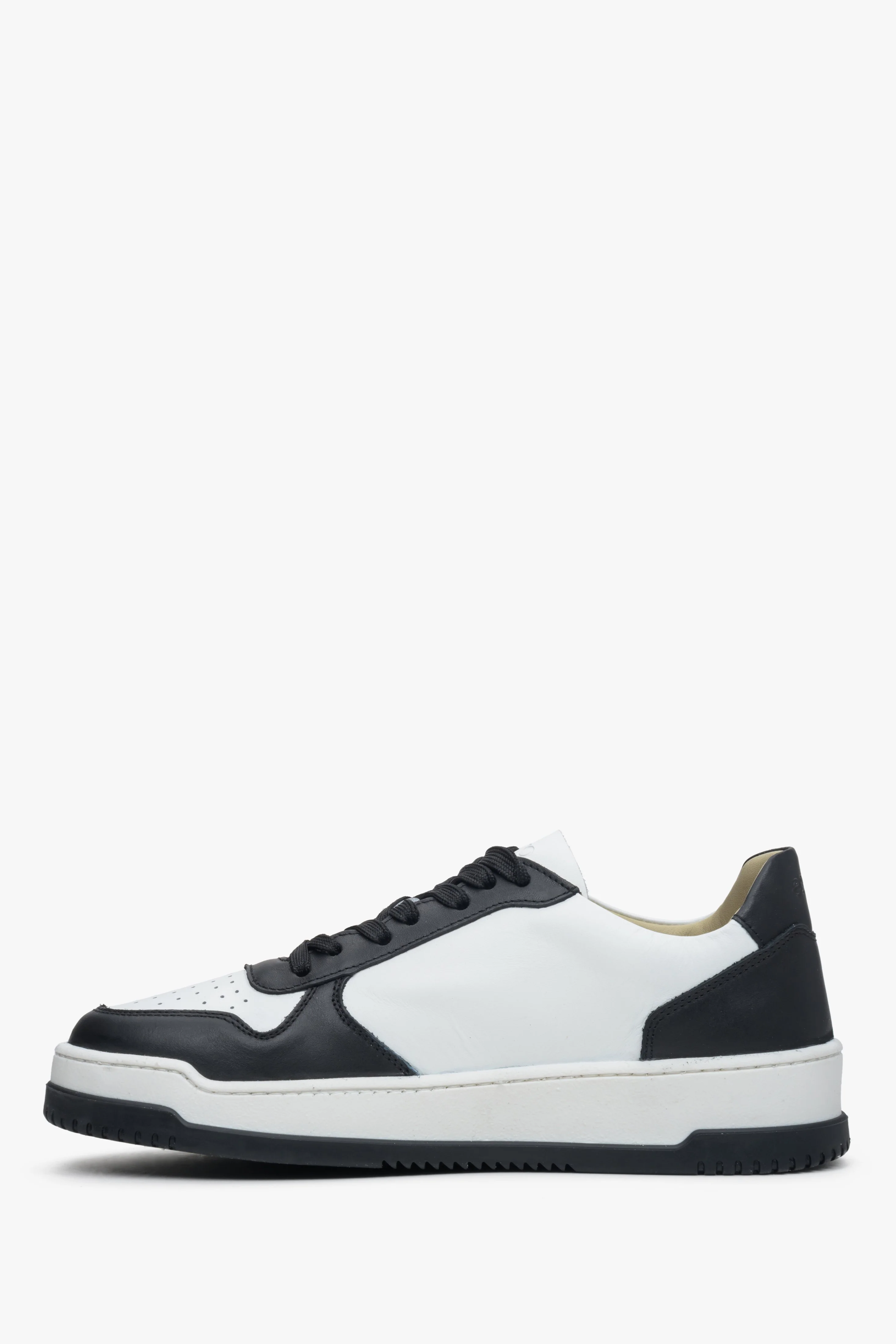 Biało-czarne sneakersy damskie ze skóry naturalnej Estro ER00113170 - Image 5