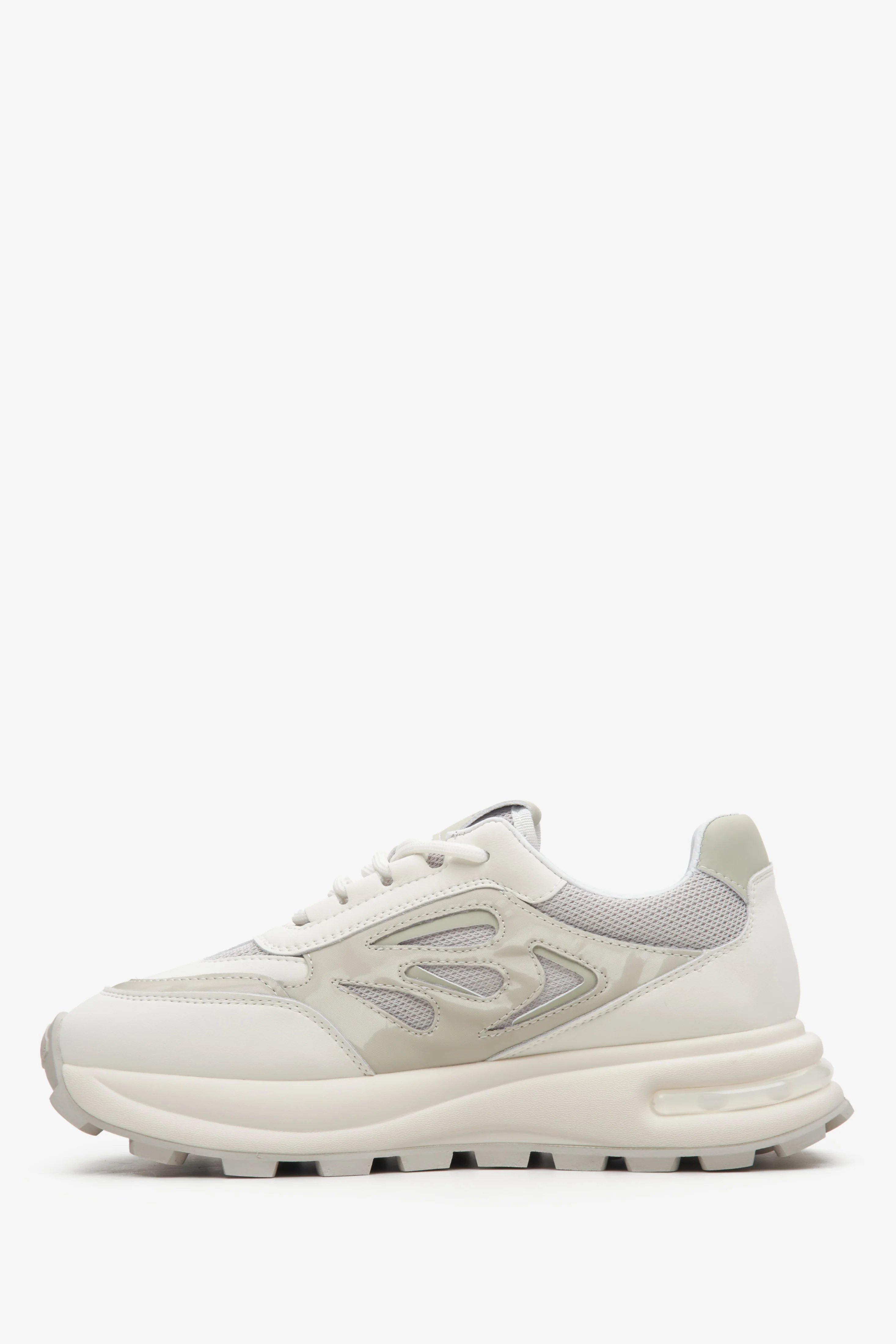 Jasnobeżowe sneakersy damskie z łączonych materiałów ES8 ER00114672 - Image 3