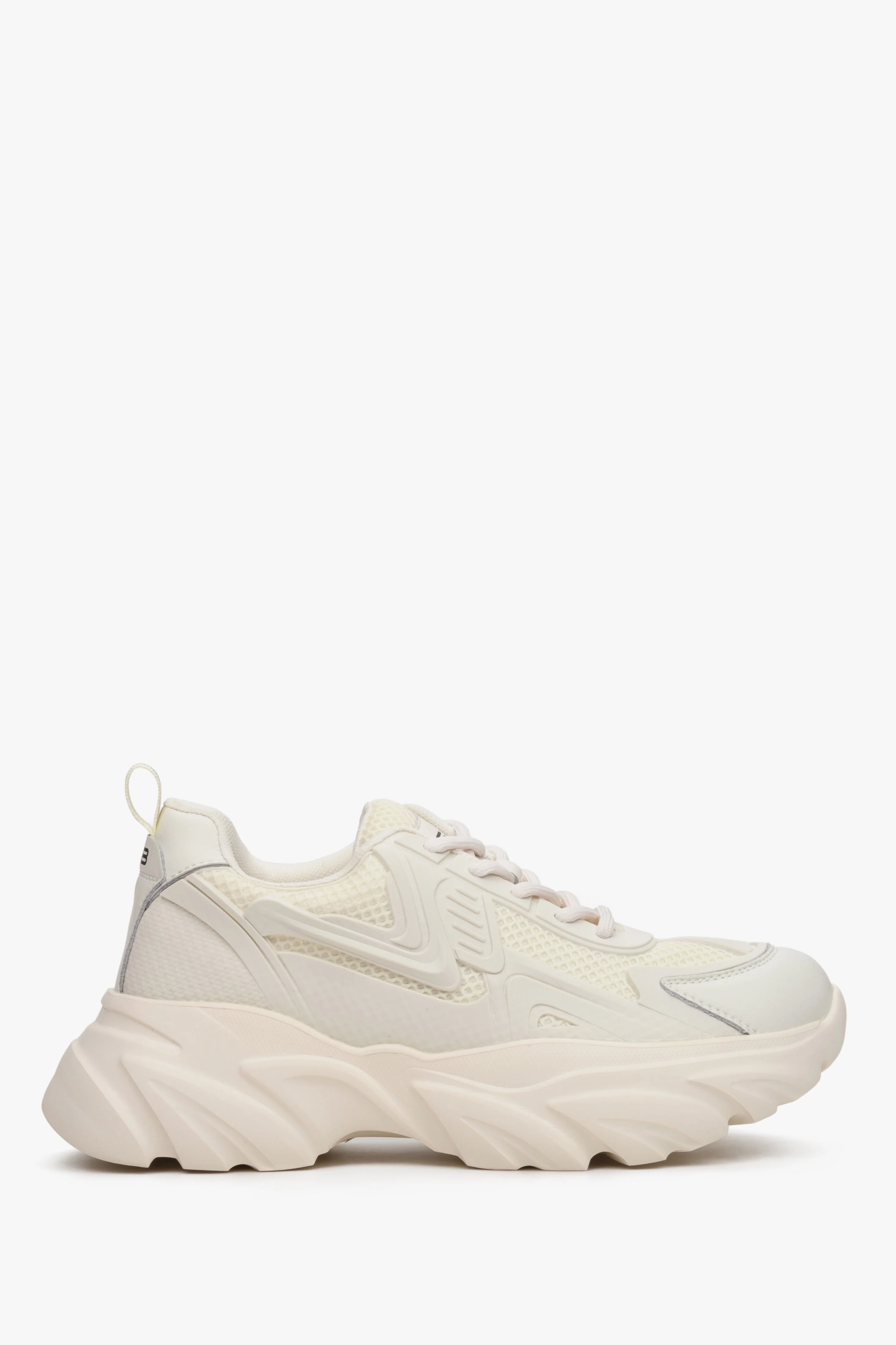 Beżowe sneakersy damskie na grubej podeszwie ES 8 ER00112280 - Image 3