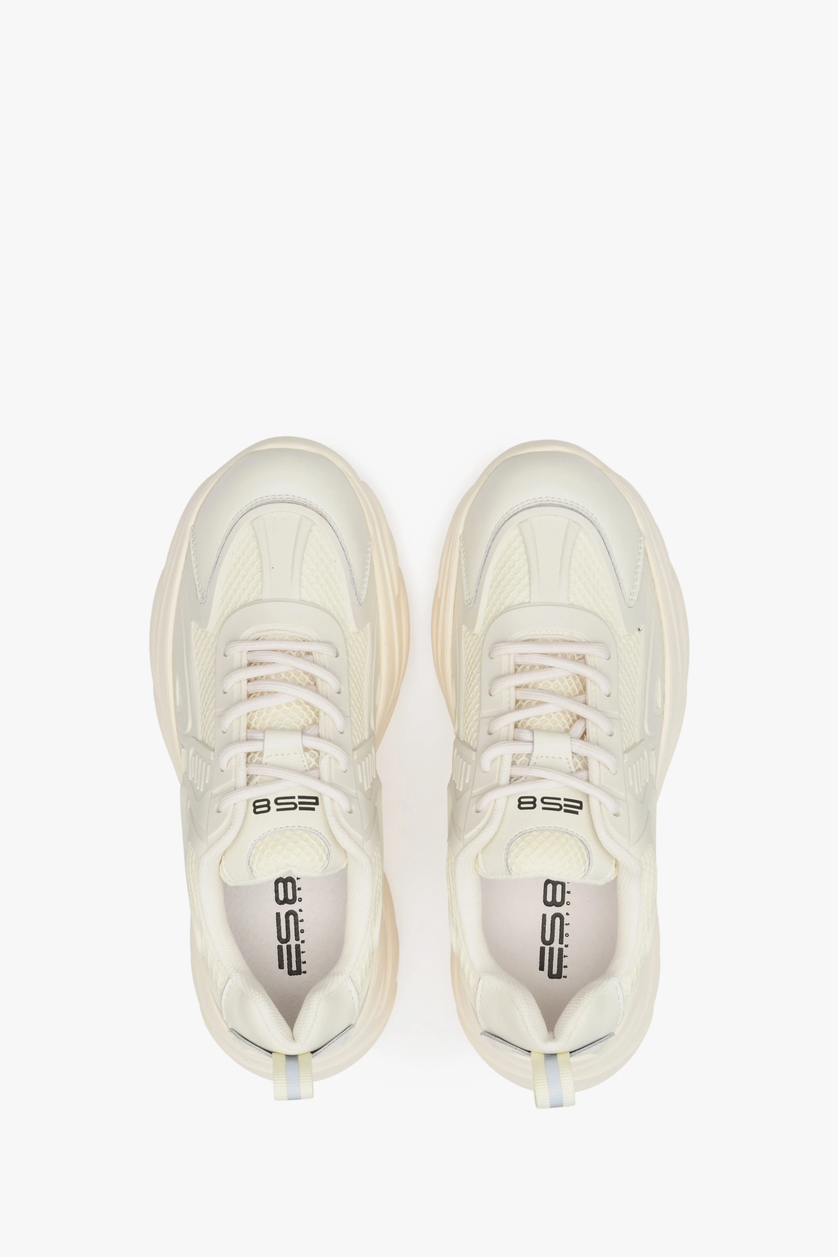 Beżowe sneakersy damskie na grubej podeszwie ES 8 ER00112280 - Image 7