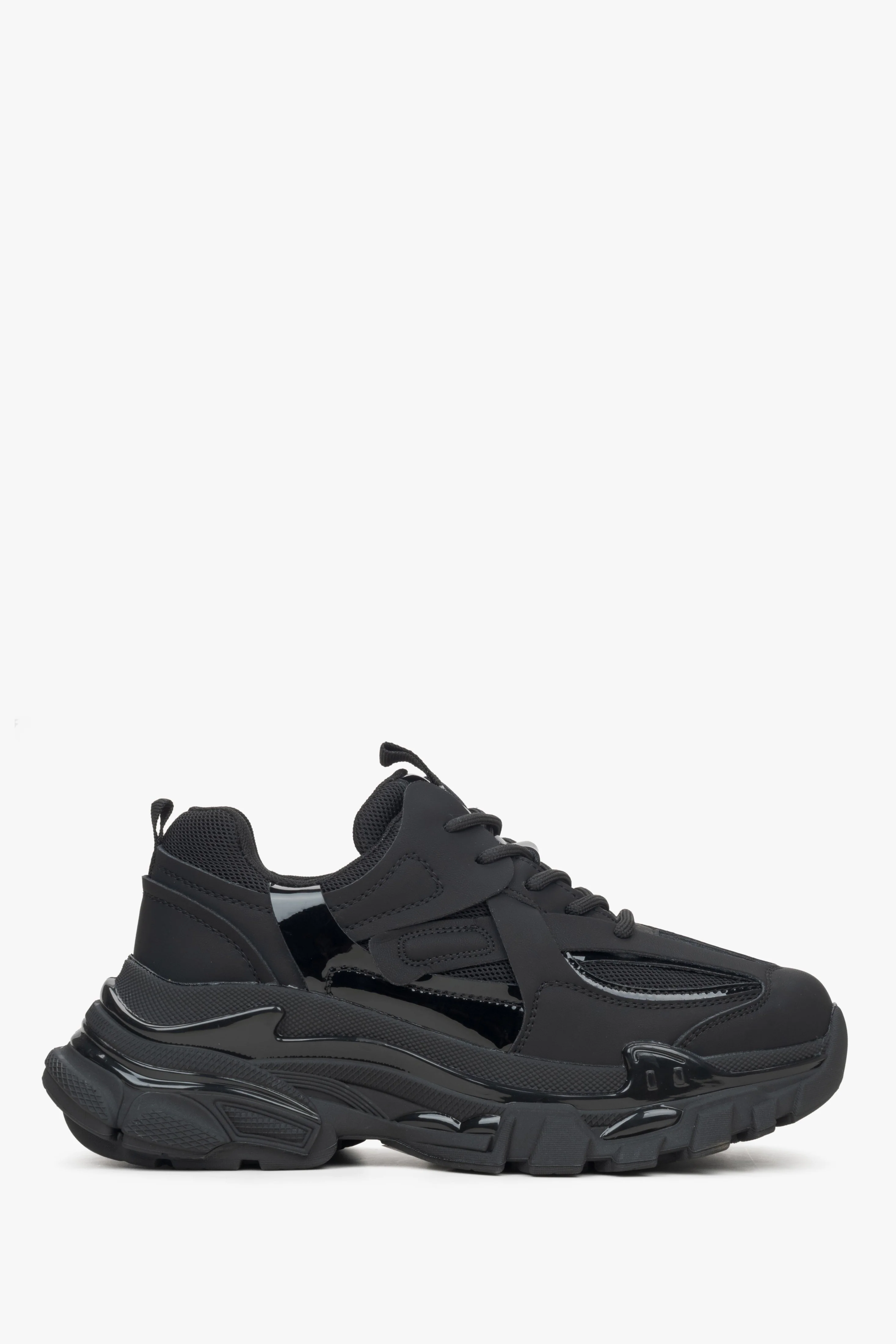 Czarne sneakersy damskie na grubej podeszwie ES8 ER00115758 - Image 2