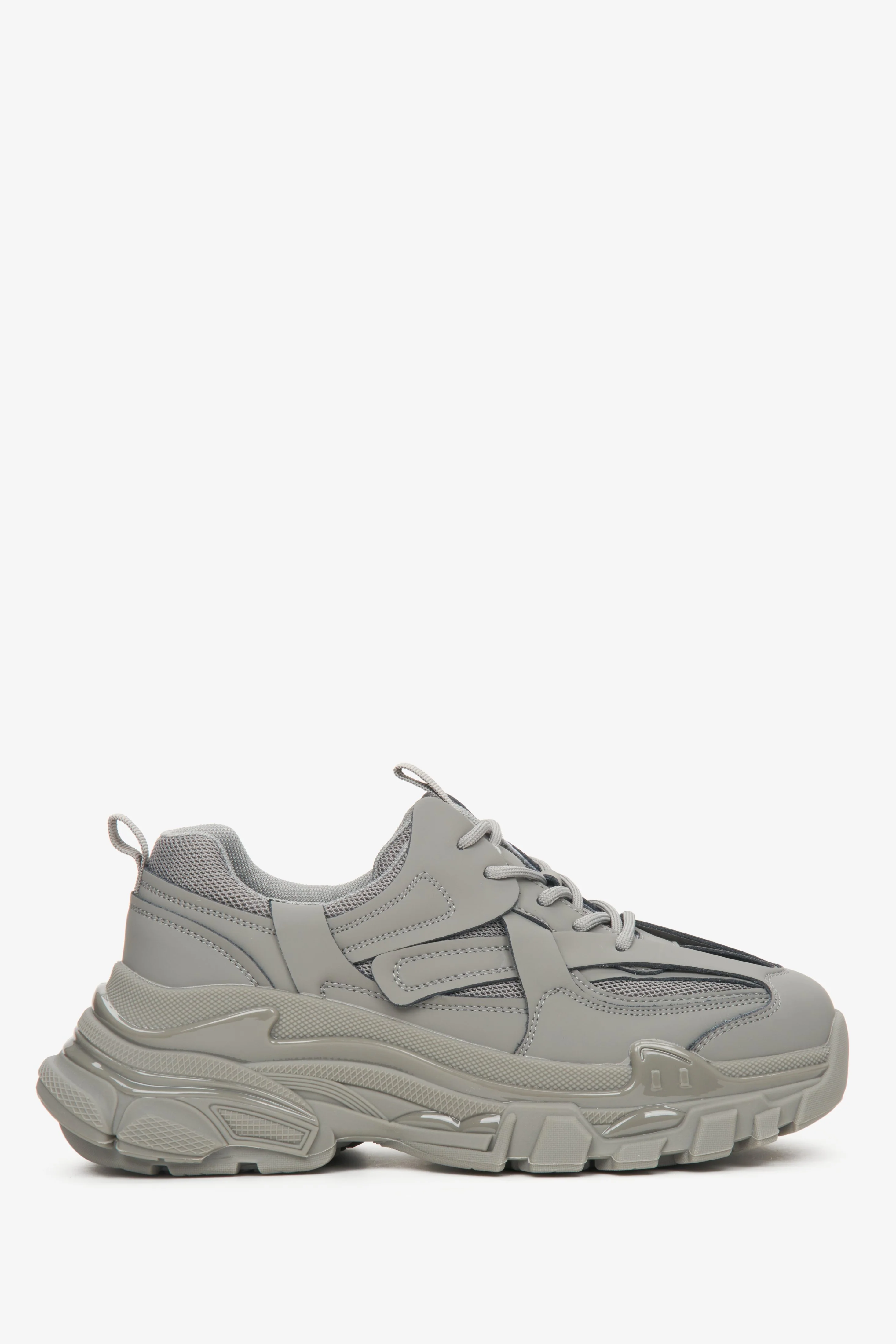 Szare sneakersy damskie na grubej podeszwie ES8 ER00112611 - Image 2