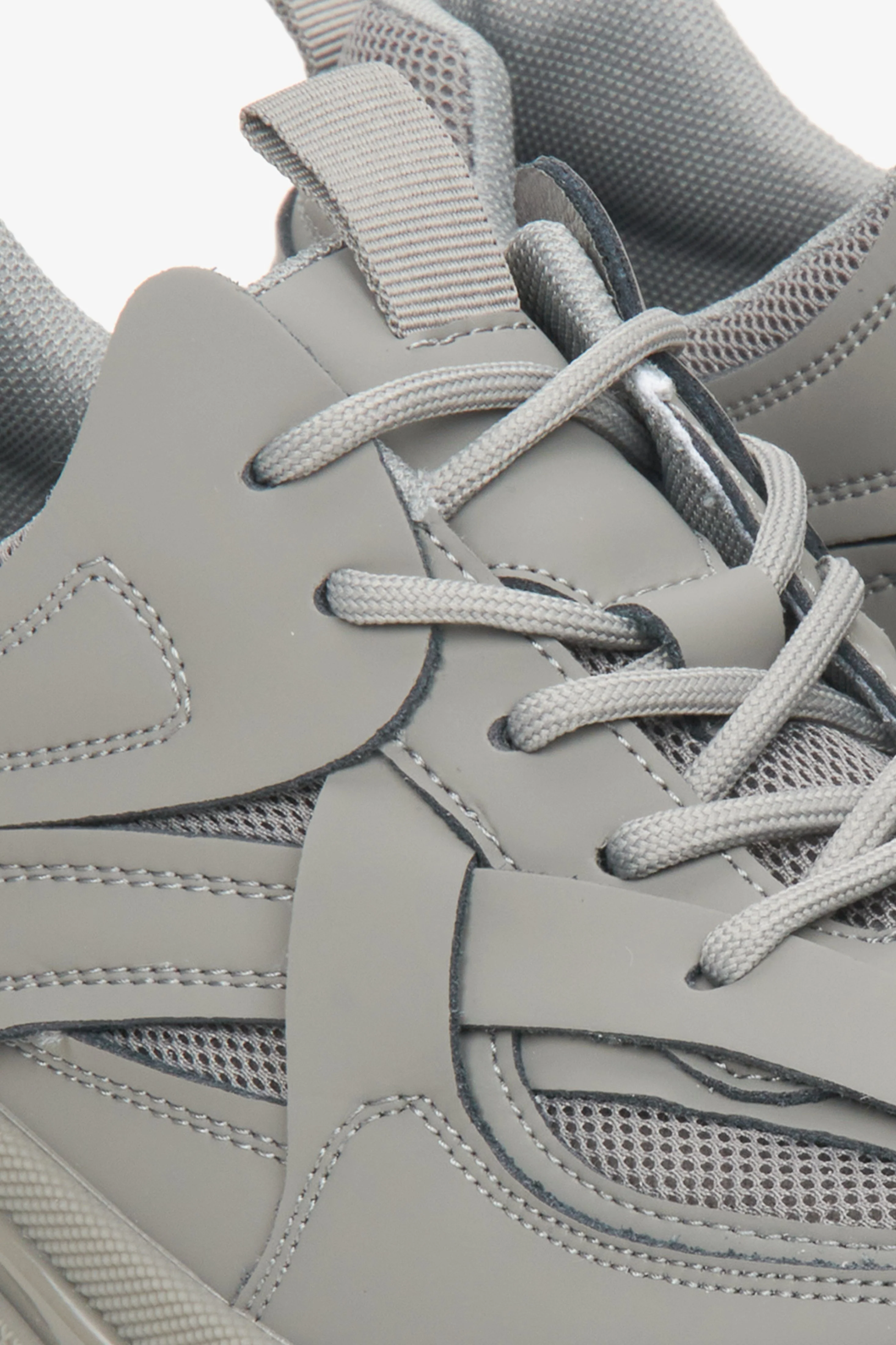 Szare sneakersy damskie na grubej podeszwie ES8 ER00112611 - Image 9