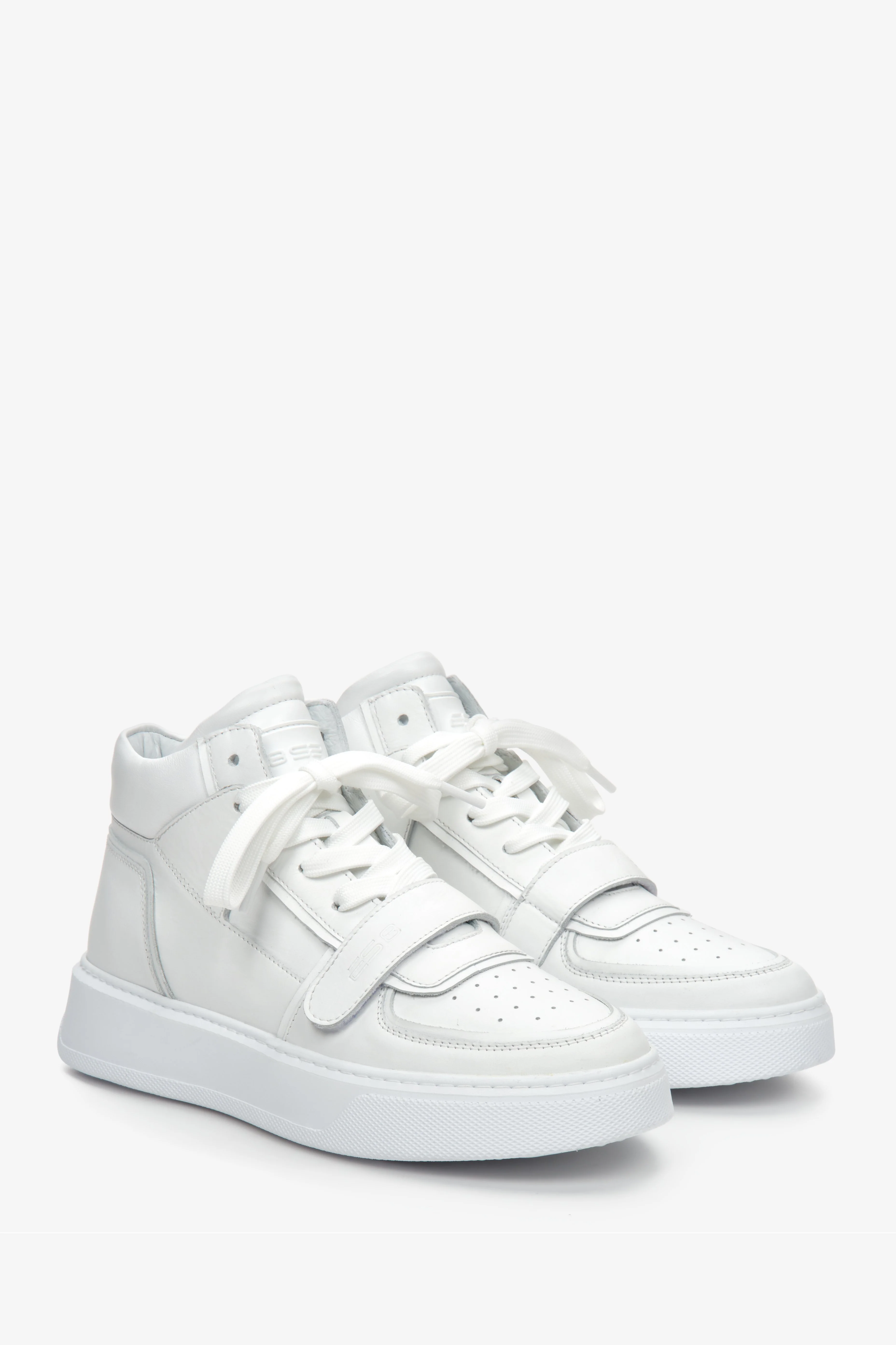Białe wysokie sneakersy damskie skórzane ES8 ER00111173 - Image 2