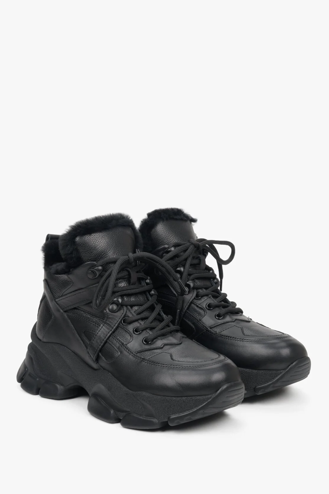 Wysokie zimowe sneakersy damskie z futerkiem Estro ER00112003 - Image 2