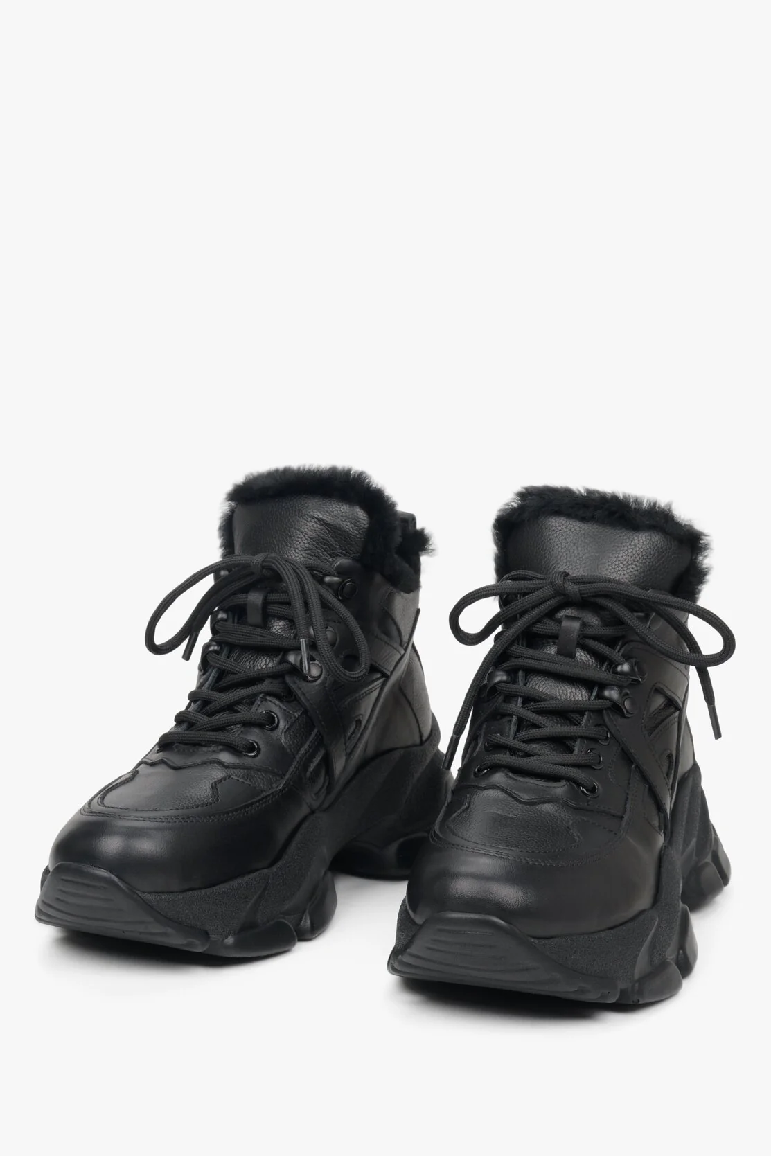 Wysokie zimowe sneakersy damskie z futerkiem Estro ER00112003 - Image 3