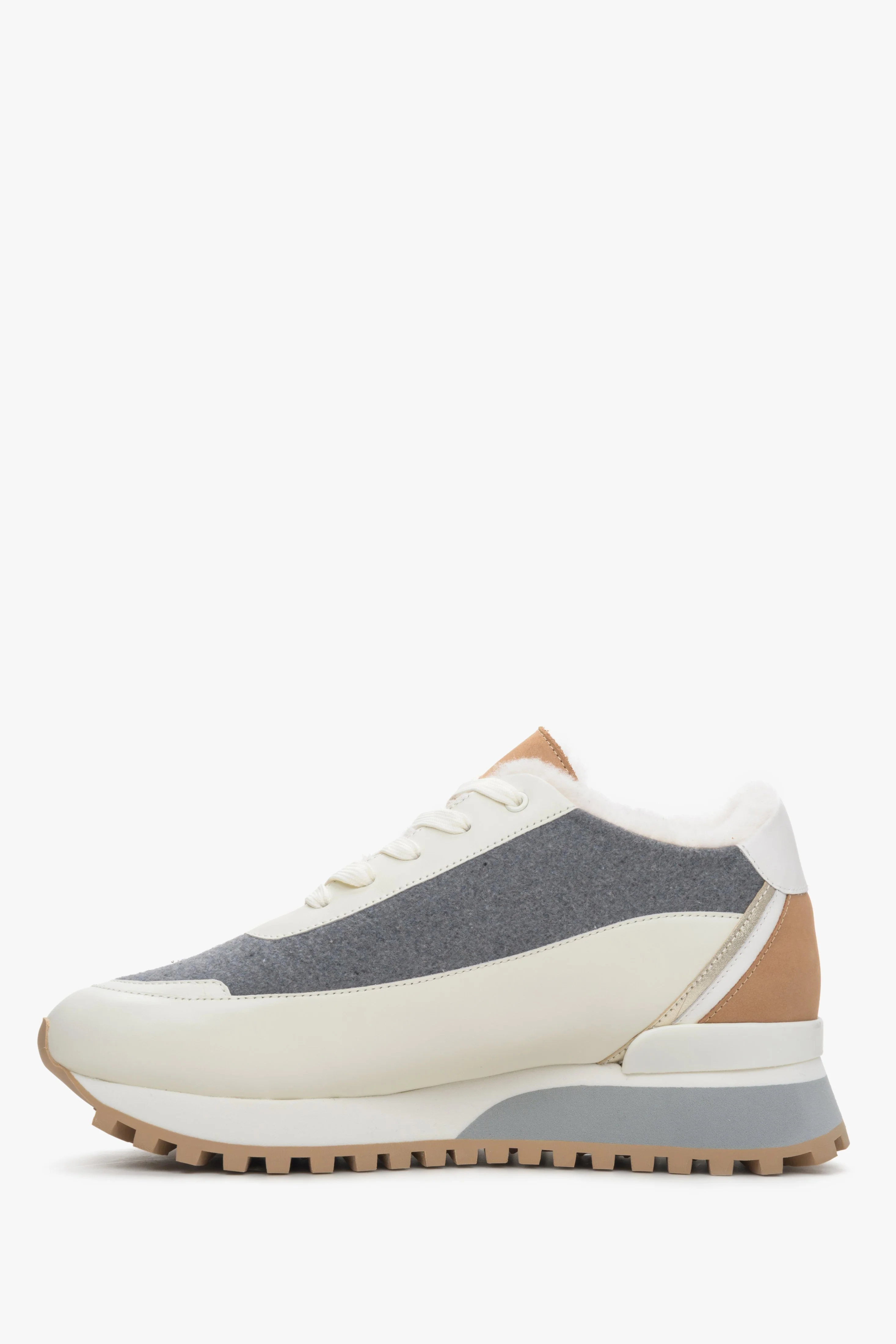 Skórzane sneakersy damskie na zimę z futrzanym wypełnieniem Estro ER00114142 - Image 6