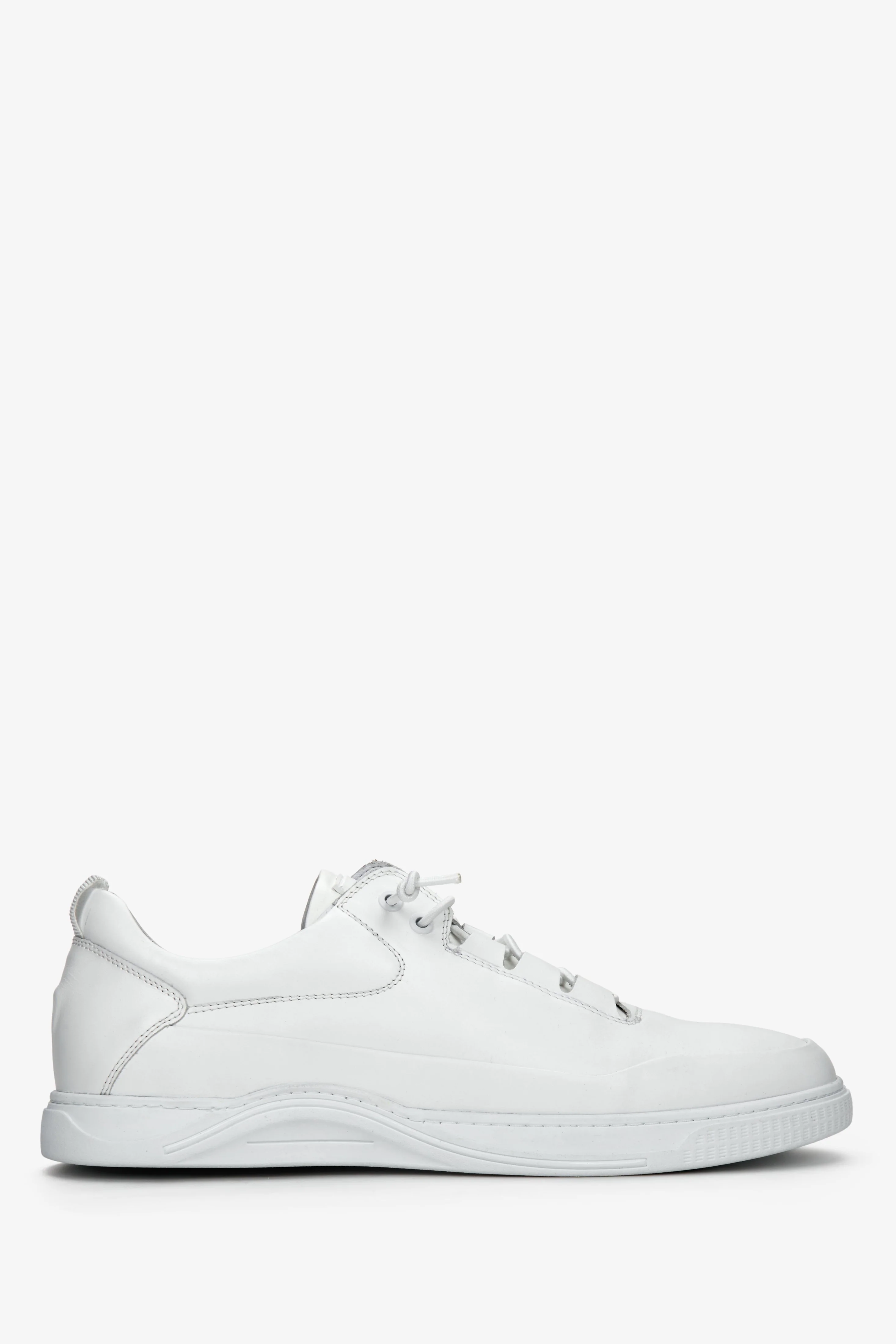Białe sneakersy męskie ze skóry naturalnej na wiosnę ES8 ER00110939
