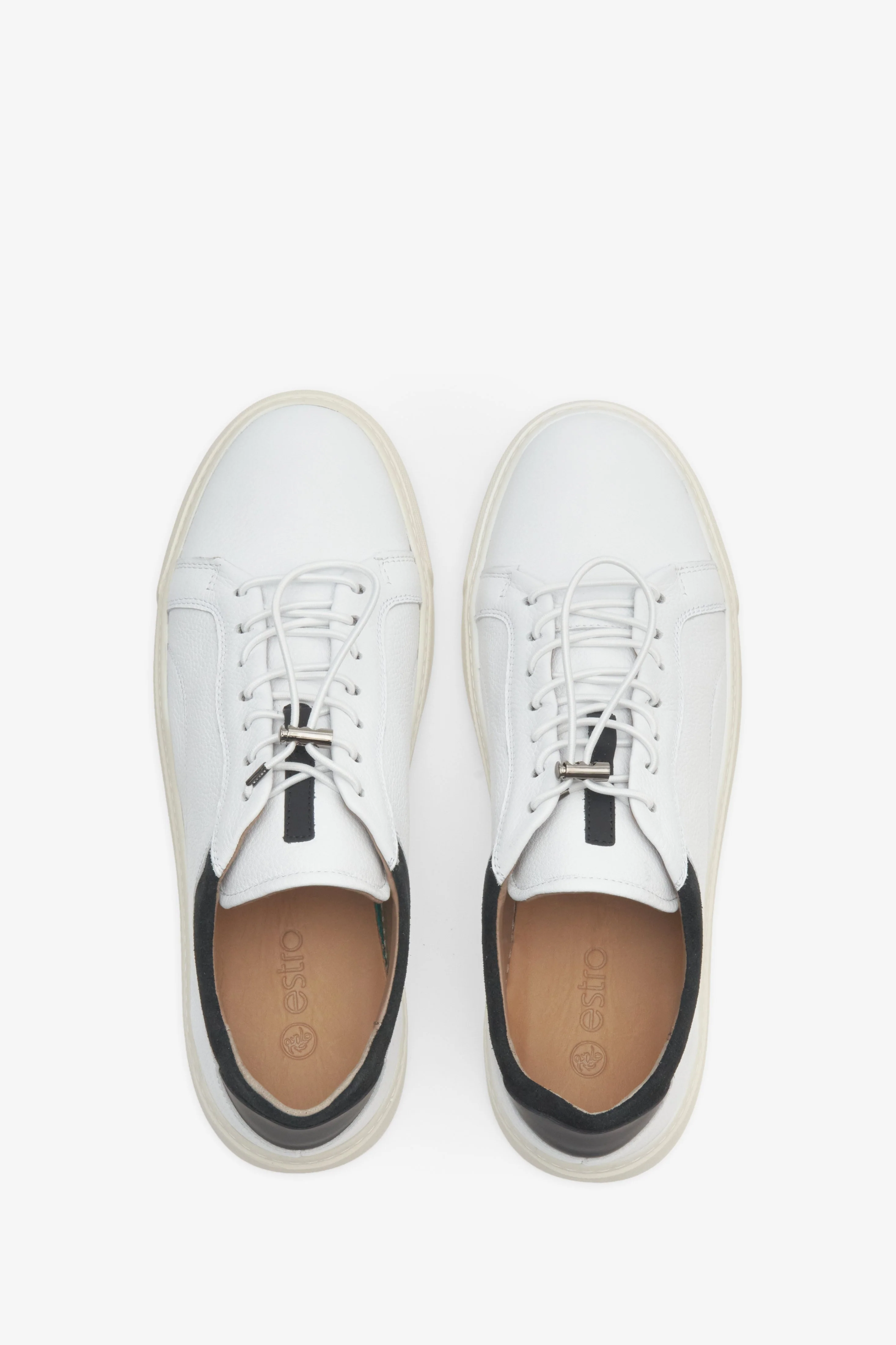 Białe skórzane sneakersy męskie na wiosnę Estro ER00112615 - Image 4