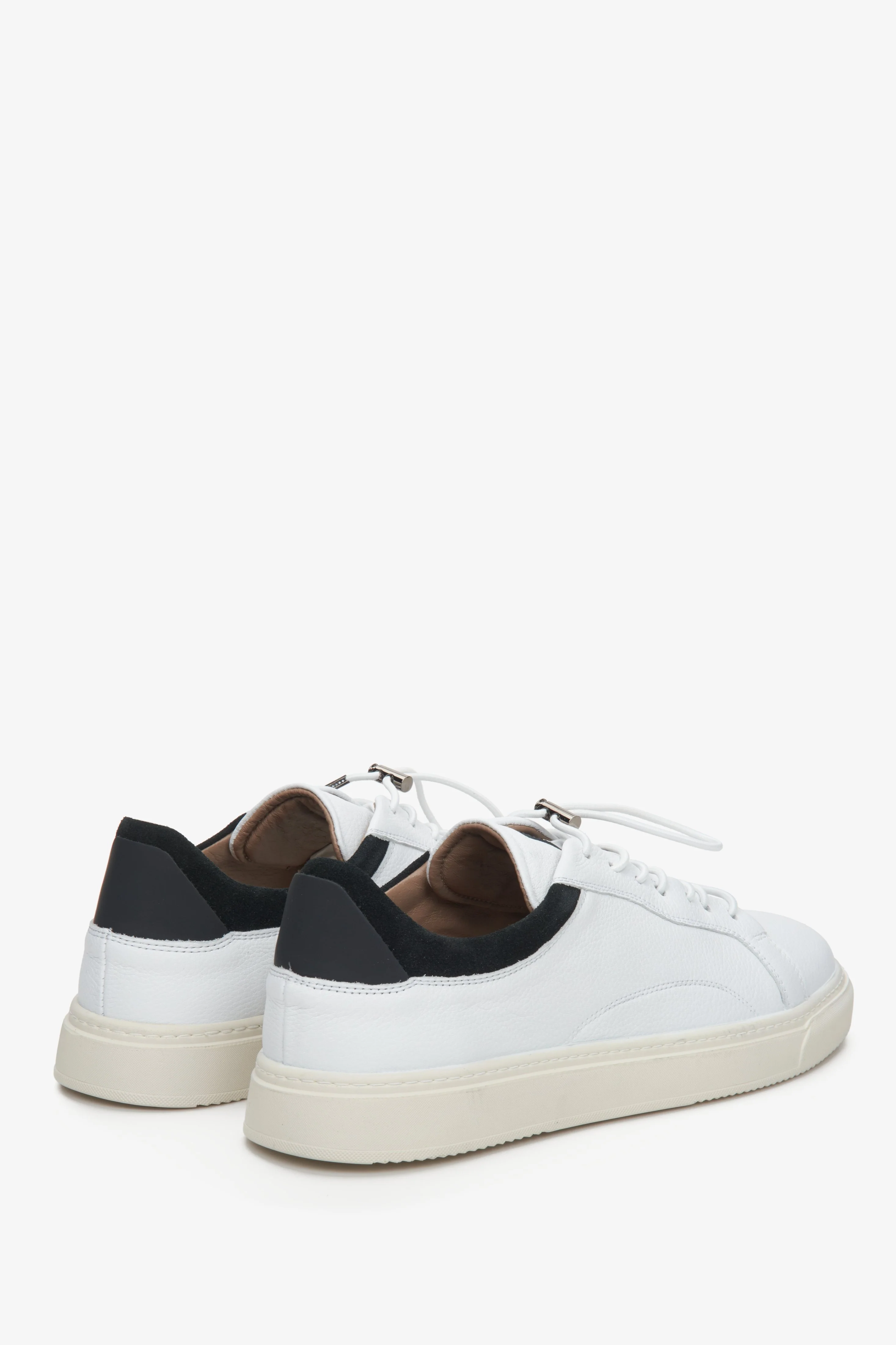 Białe skórzane sneakersy męskie na wiosnę Estro ER00112615 - Image 5