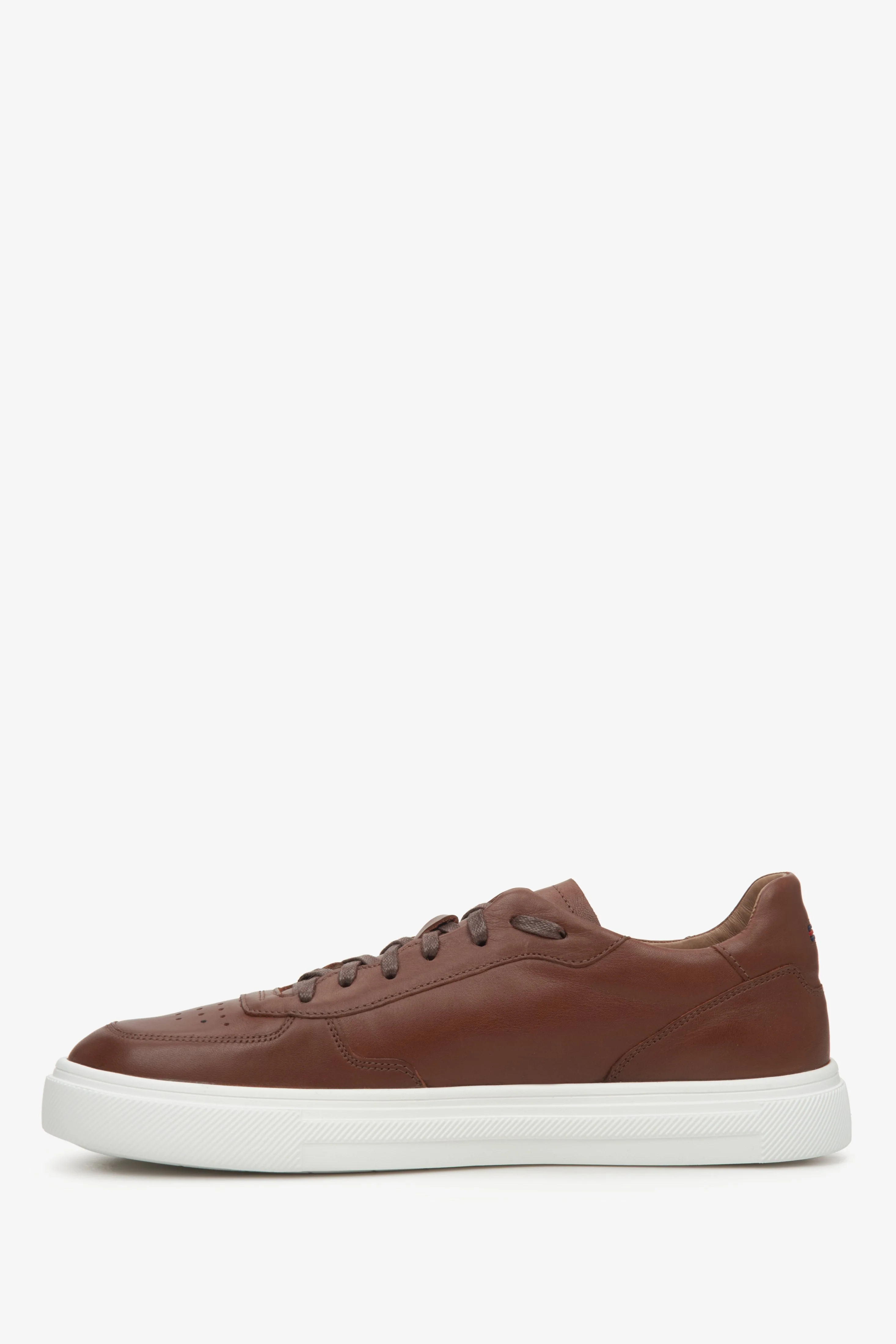 Brązowe sneakersy męskie ze skóry naturalnej na wiosnę Estro ER00112393 - Image 3