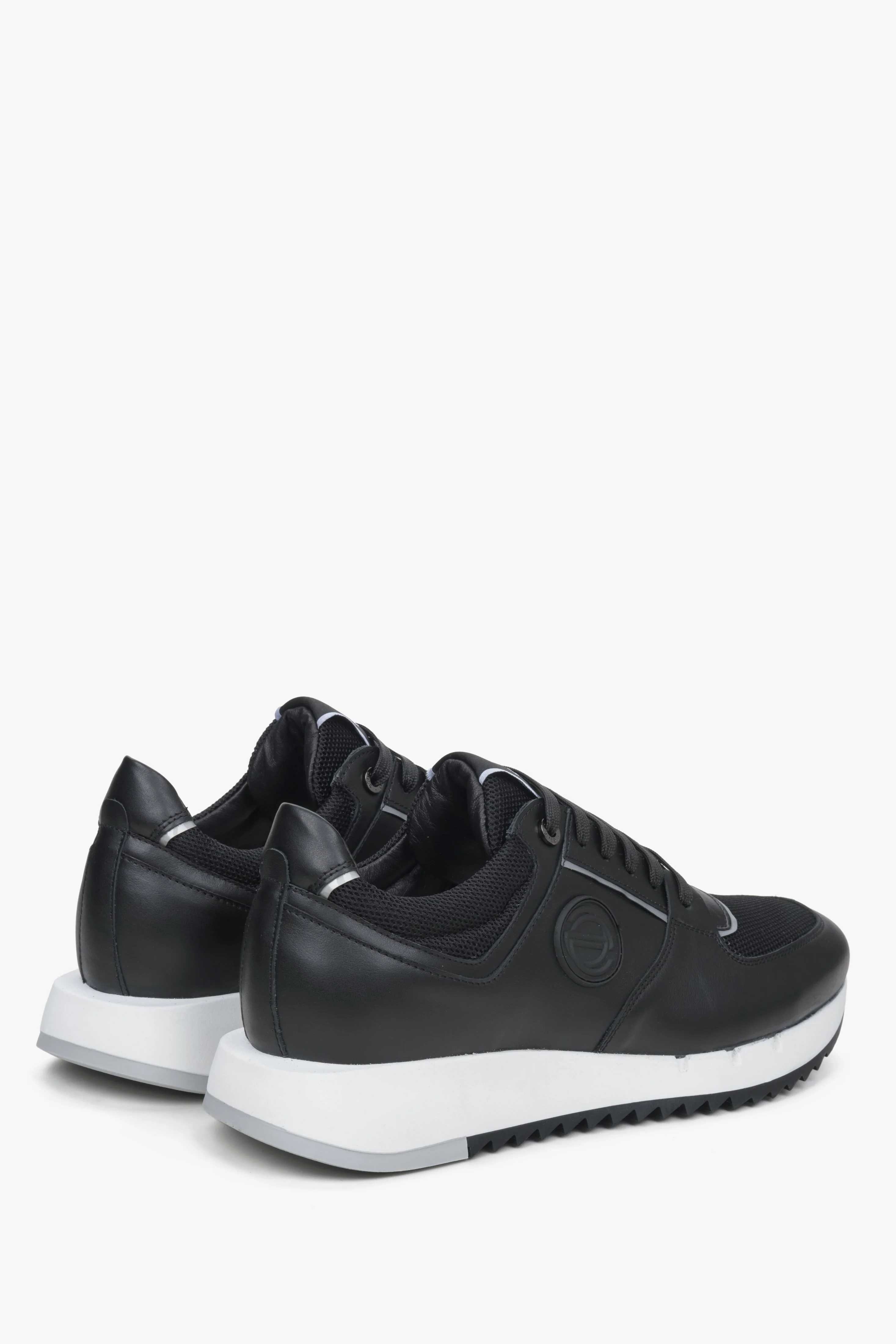 Czarne skórzane sneakersy męskie z elastyczną podeszwą Estro ER00114547 - Image 5