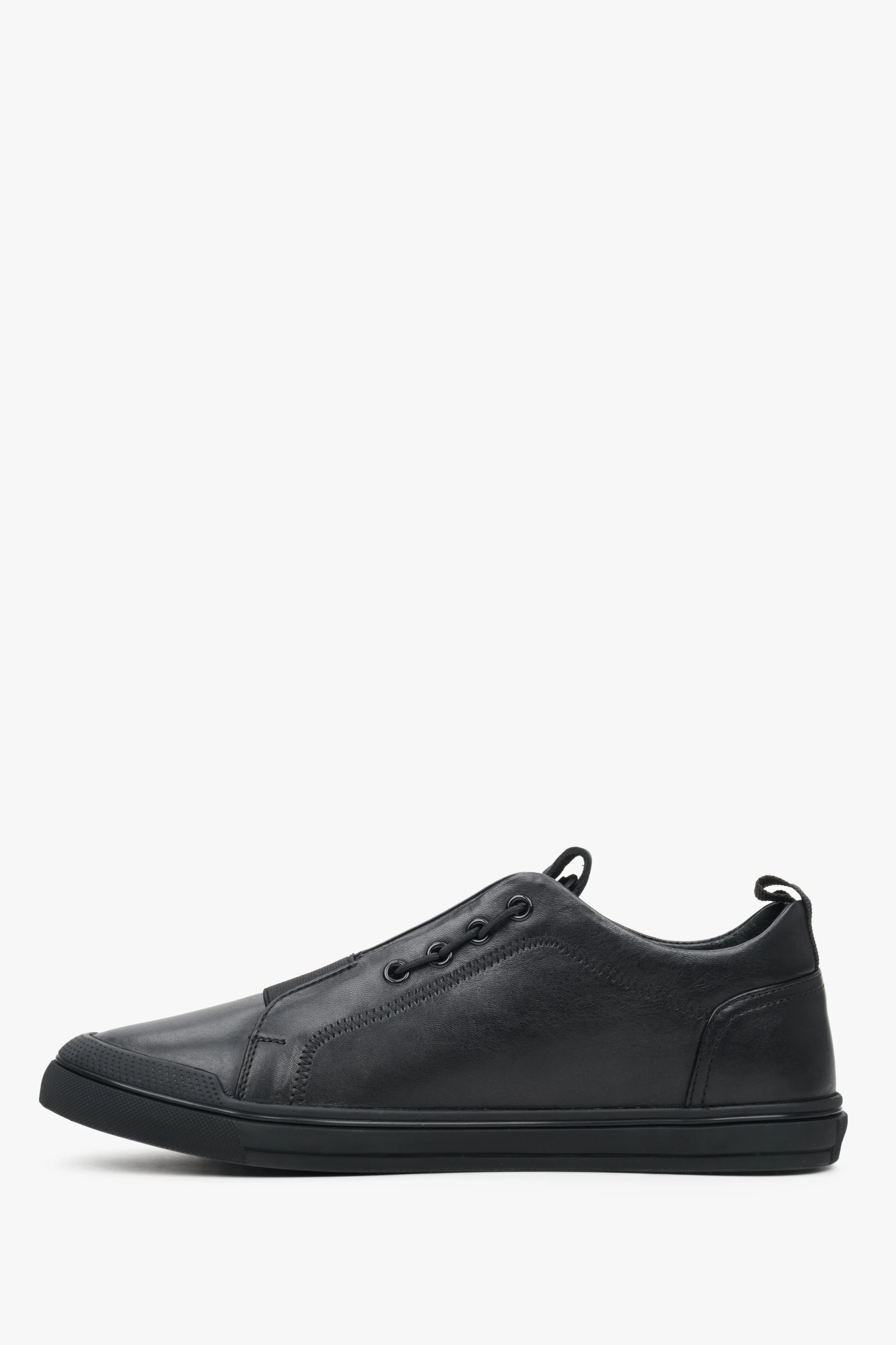 Czarne skórzane sneakersy męskie na wiosnę Estro ER00112391 - Image 3