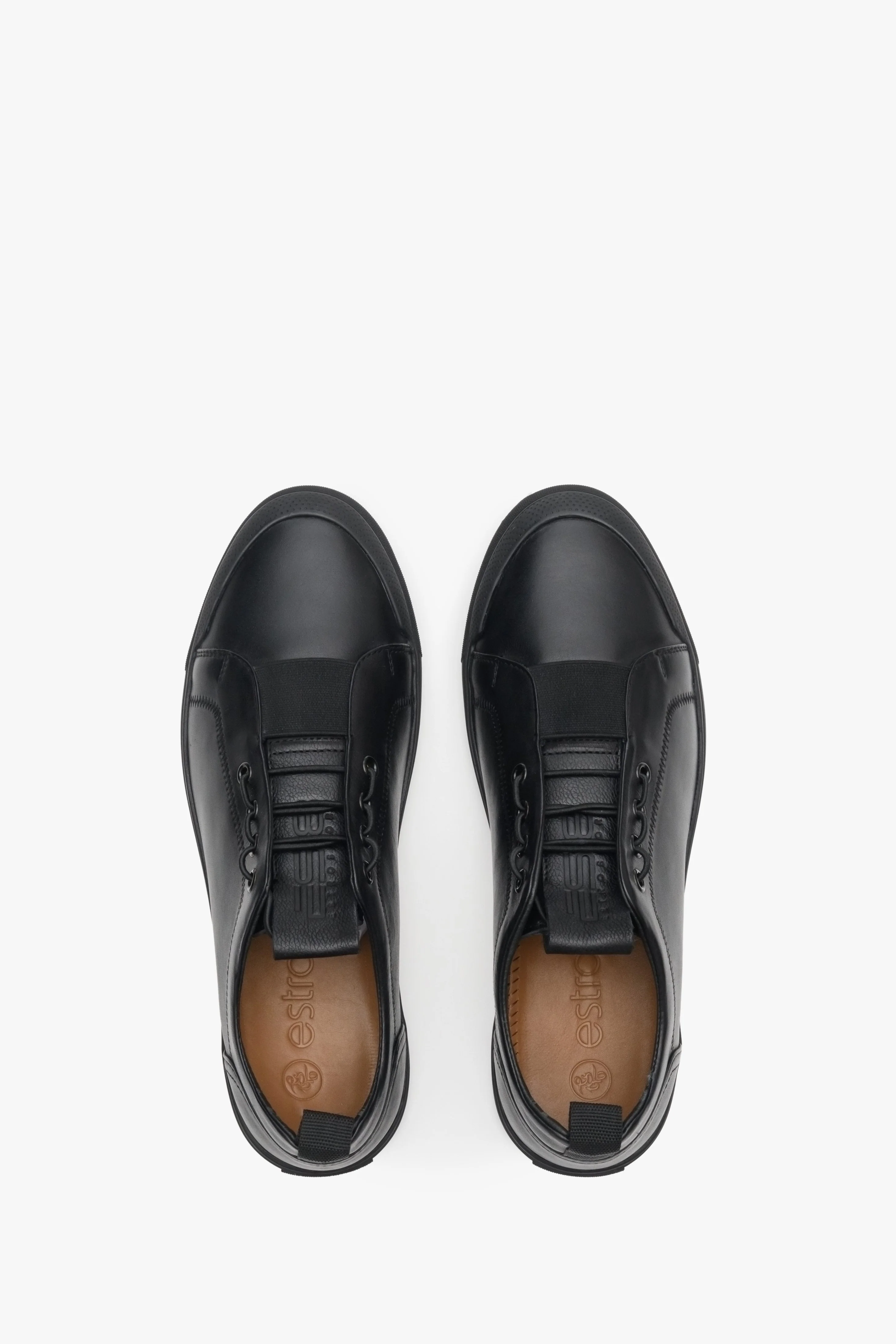 Czarne skórzane sneakersy męskie na wiosnę Estro ER00112391 - Image 4