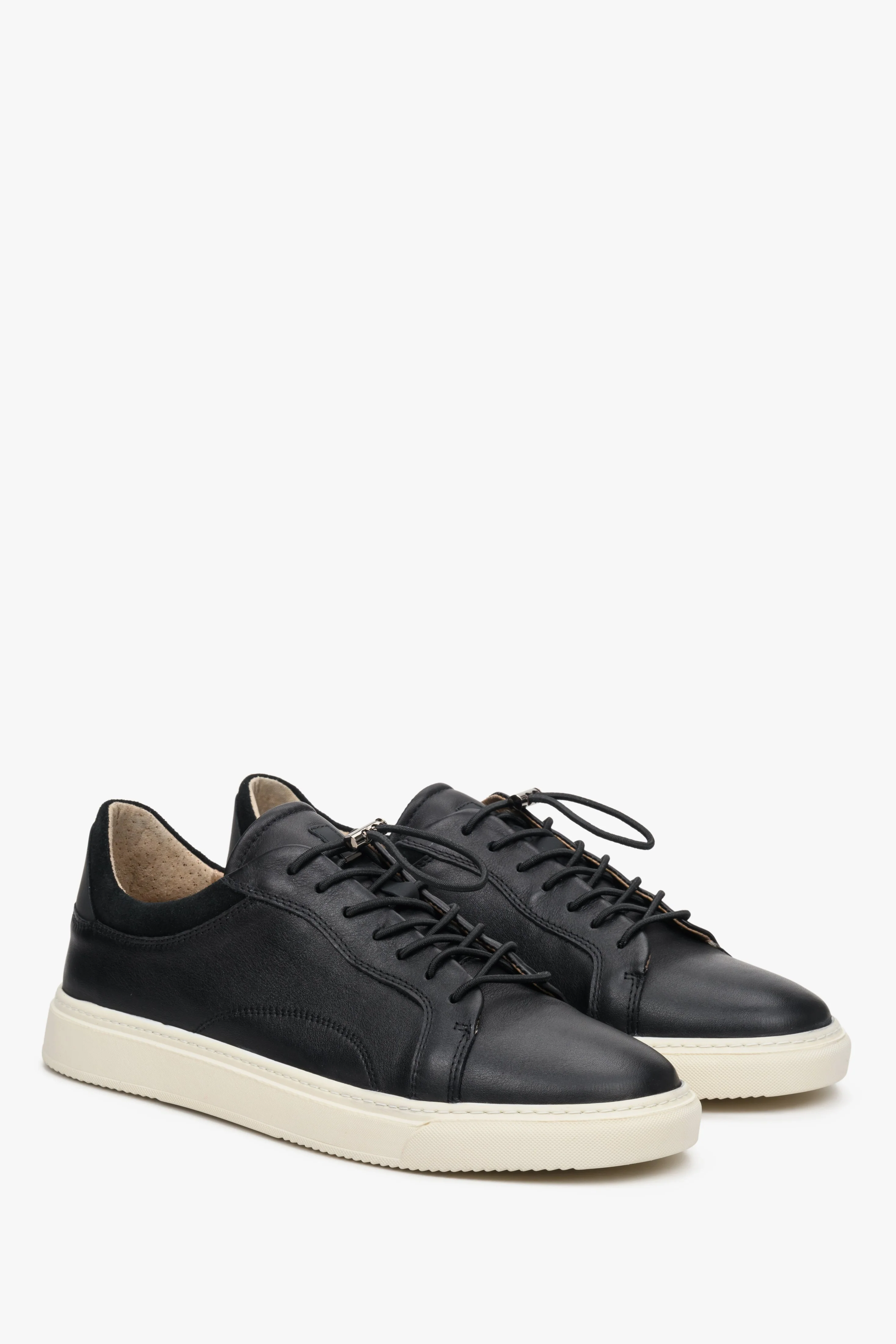 Czarne skórzane sneakersy męskie na wiosnę Estro ER00112460 - Image 4