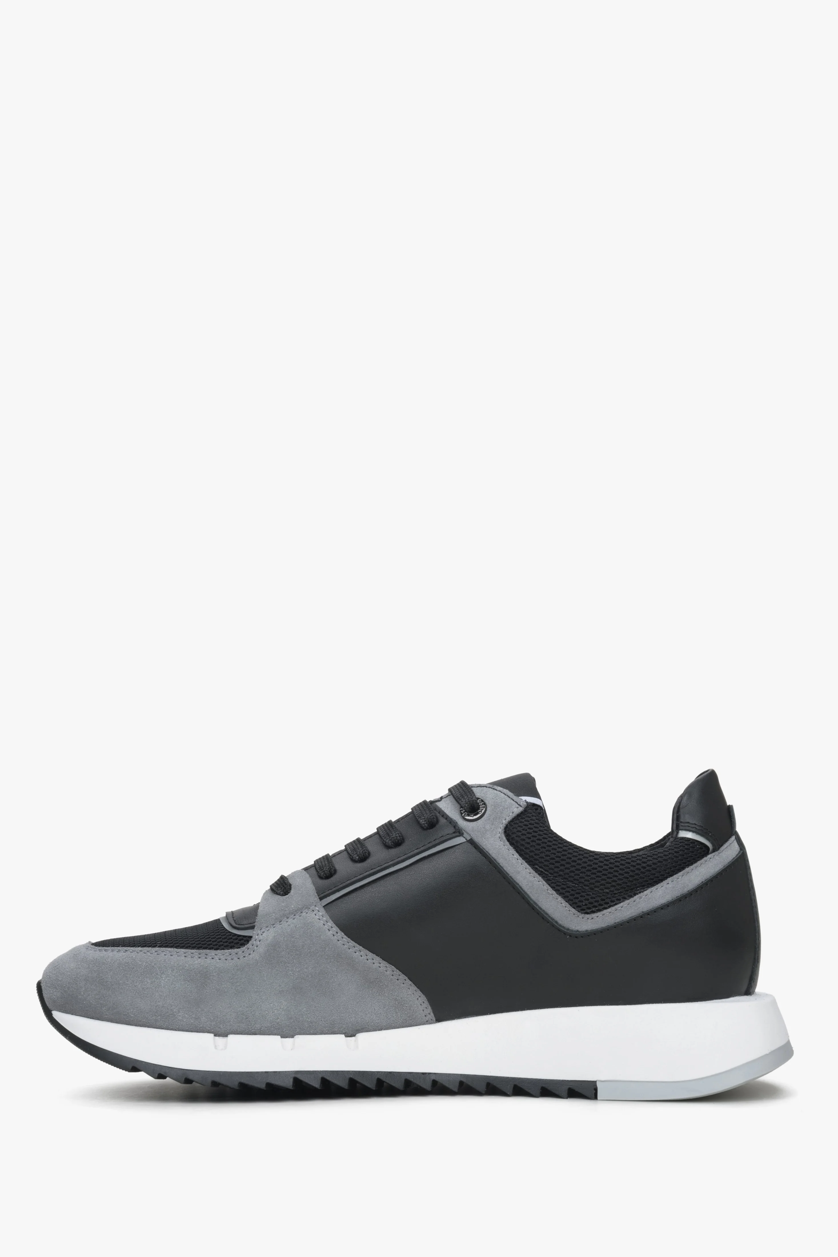 Czarno-szare sneakersy męskie z weluru z elastyczną podeszwą Estro ER00114552 - Image 3