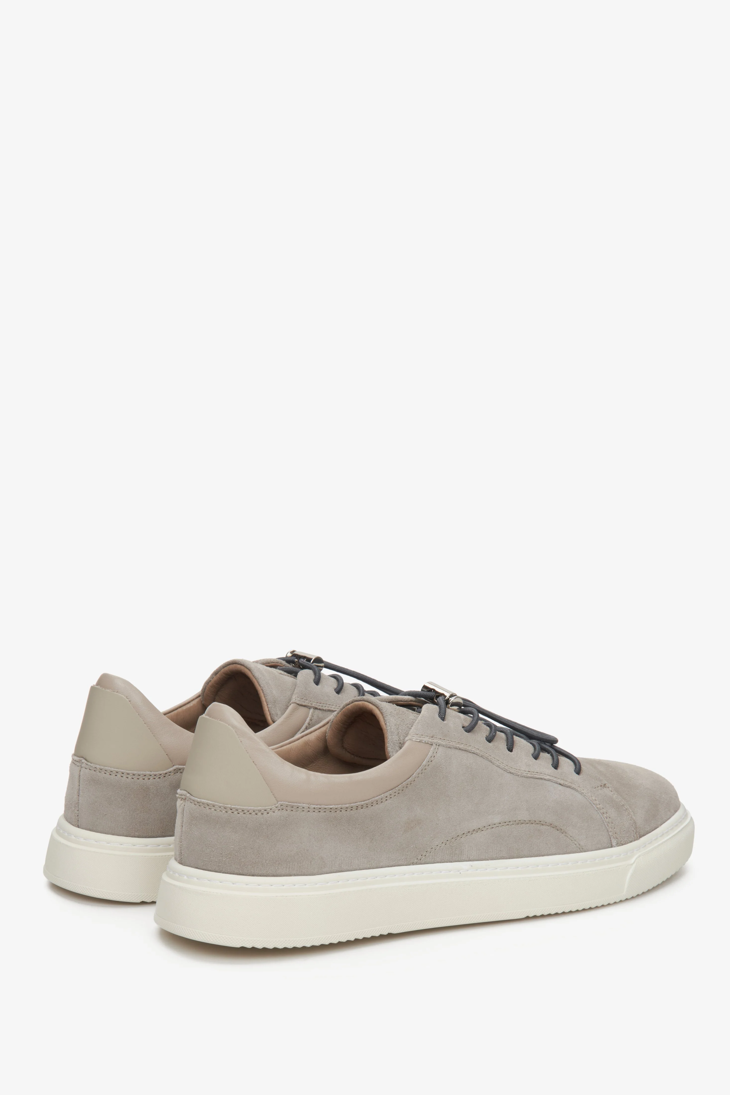 Szare zamszowe sneakersy męskie na wiosnę Estro ER00112616 - Image 5