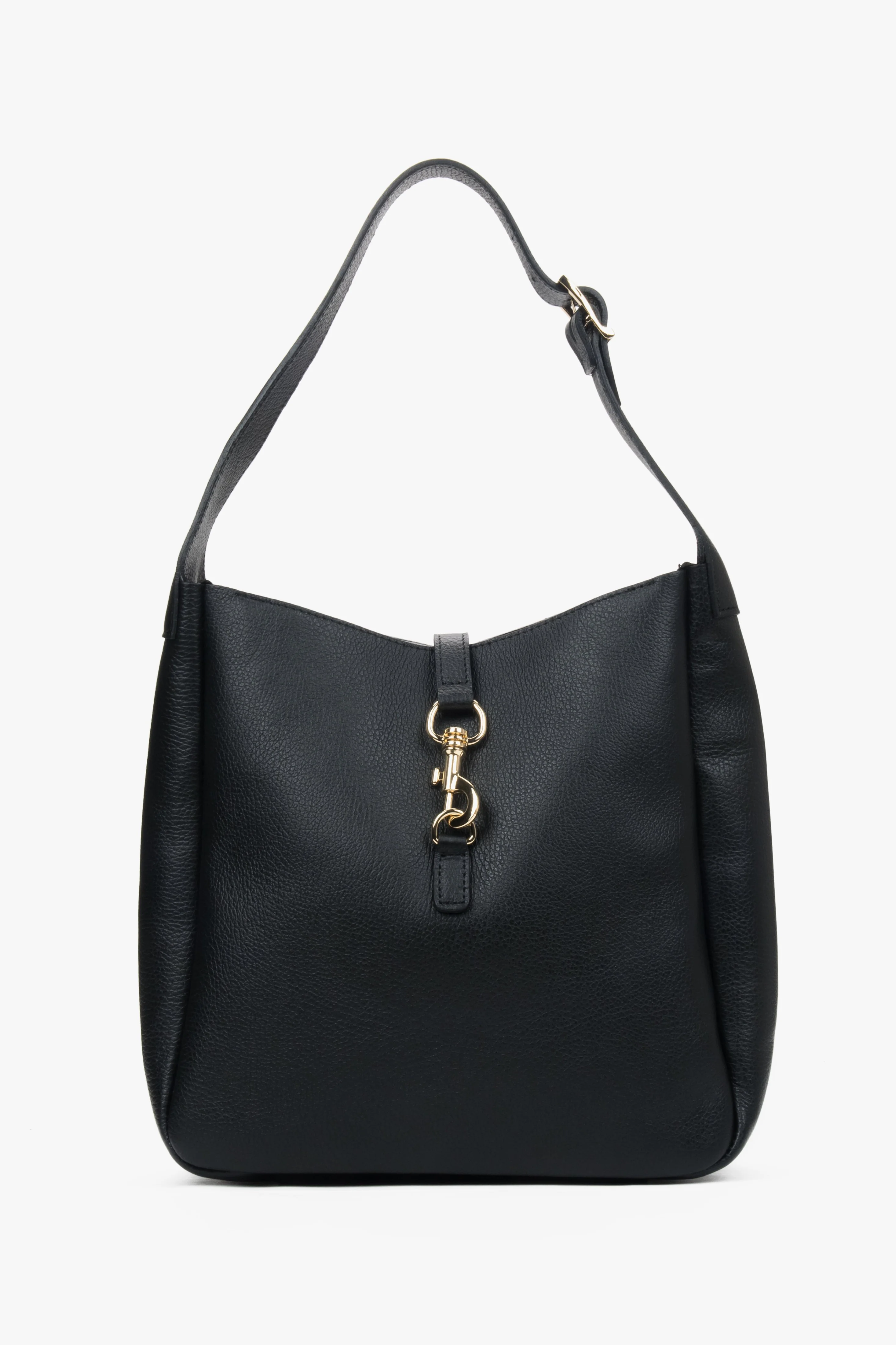 Czarna torba damska typu shopper z włoskiej skóry naturalnej Premium Estro ER00117493