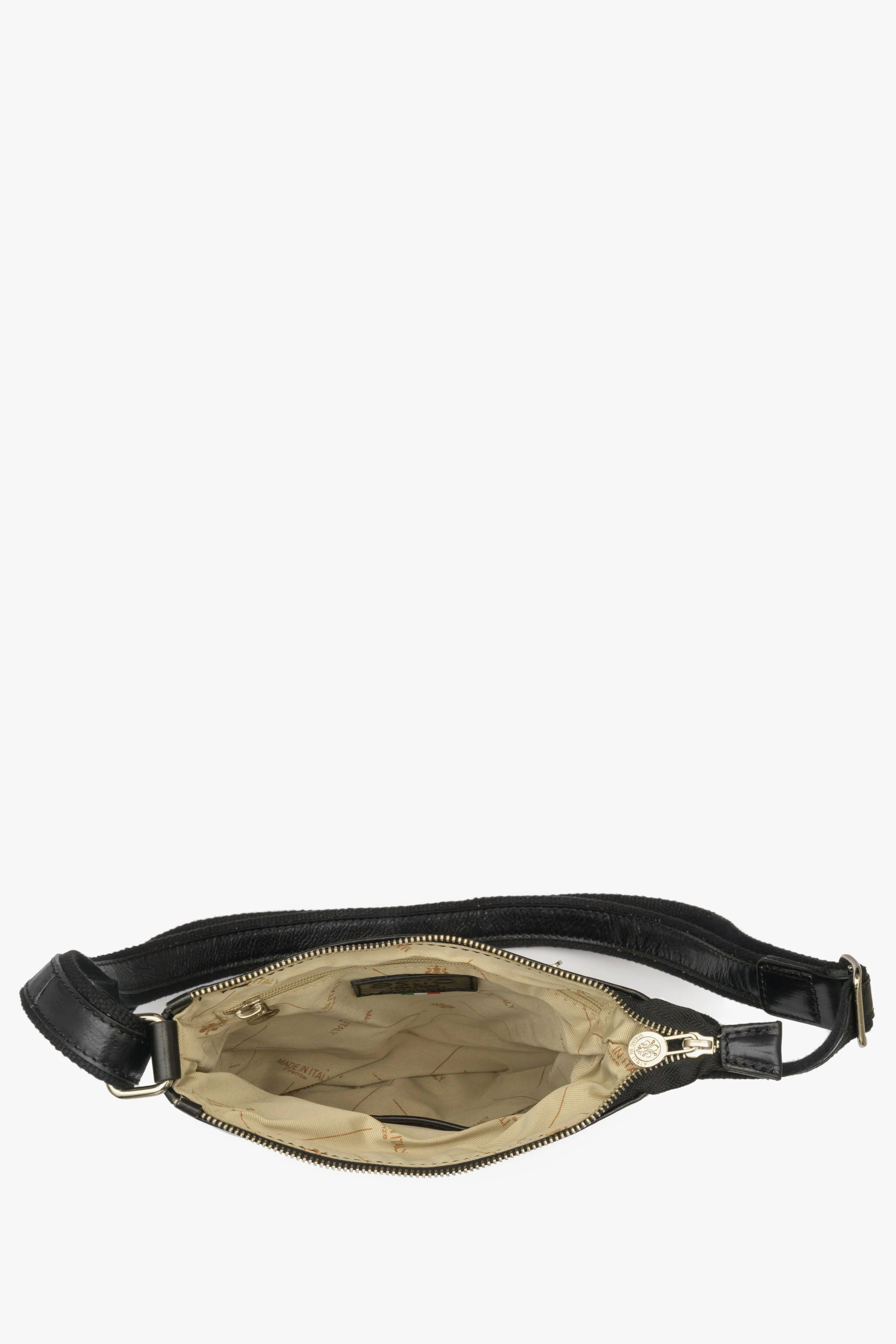 Mała czarna torba męska na ramię ze skóry naturalnej Estro ER00102568 - Image 4